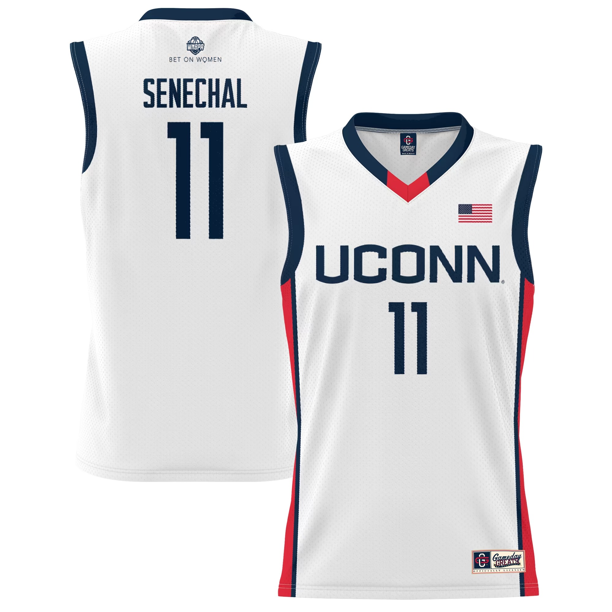 Hunk Wear - Lou Lopez-Senechal UConn Huskies GameDay Greats Youth Lightweight Basketball Alumni Jersey - White
