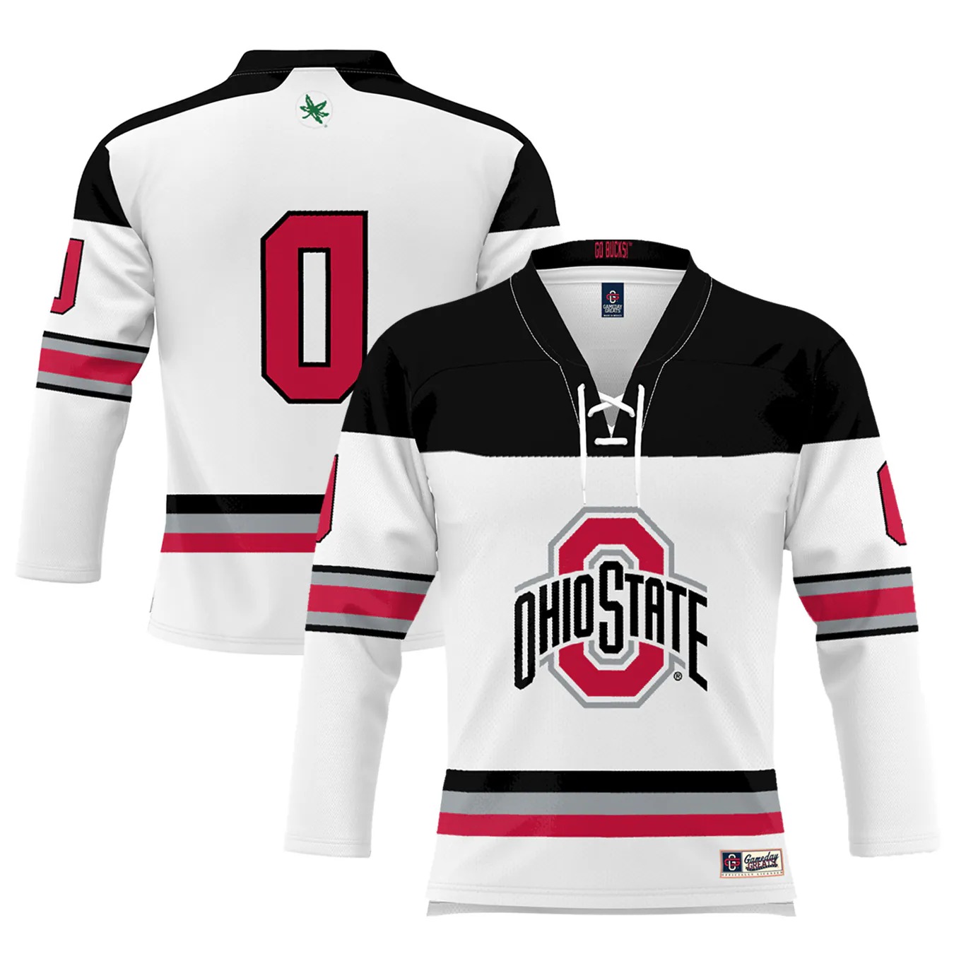 Hunk Wear - #0 Ohio State Buckeyes GameDay Greats Youth Women's Hockey Jersey - White
