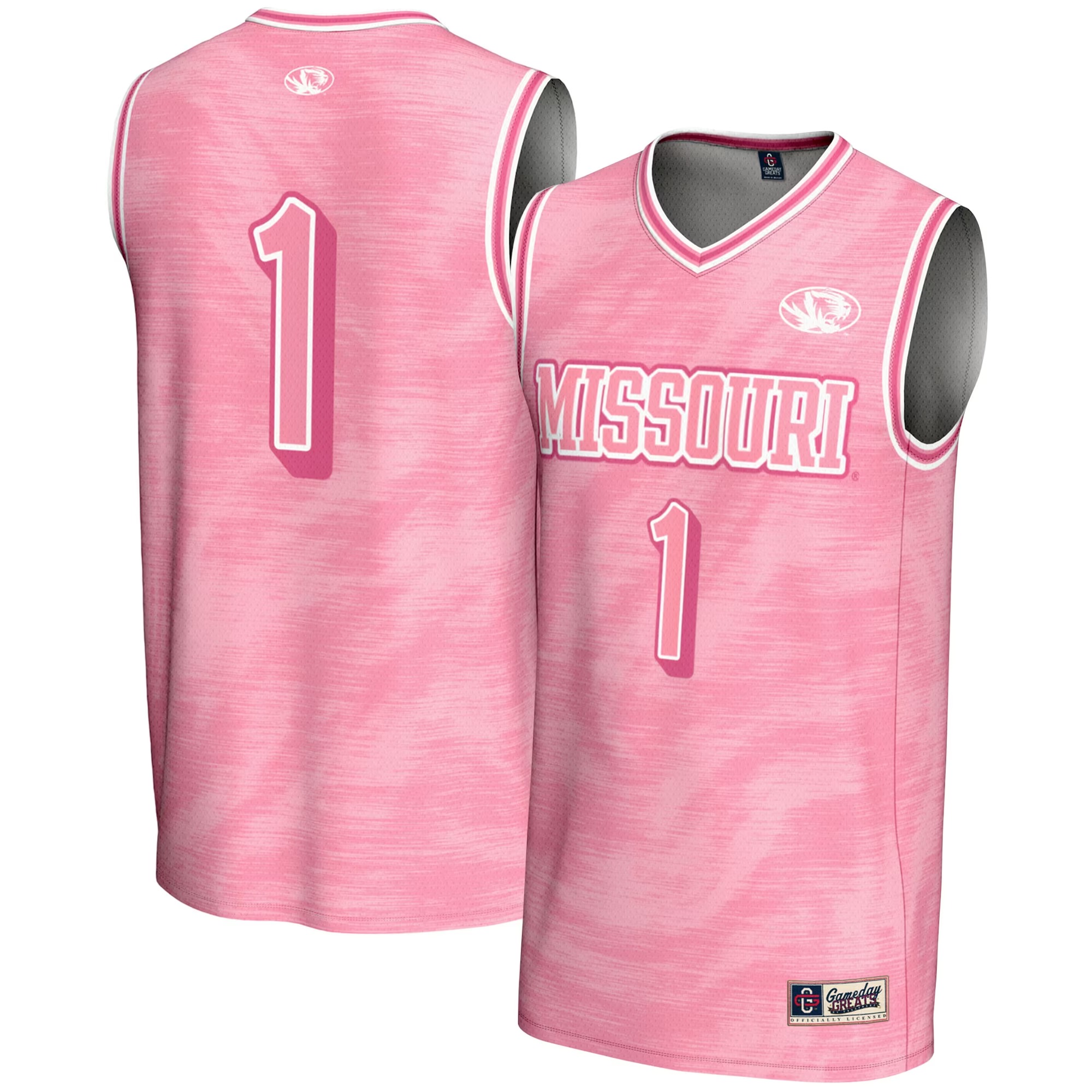 Hunk Wear - #1 Missouri Tigers GameDay Greats Youth Lightweight Basketball Fashion Jersey - Pink
