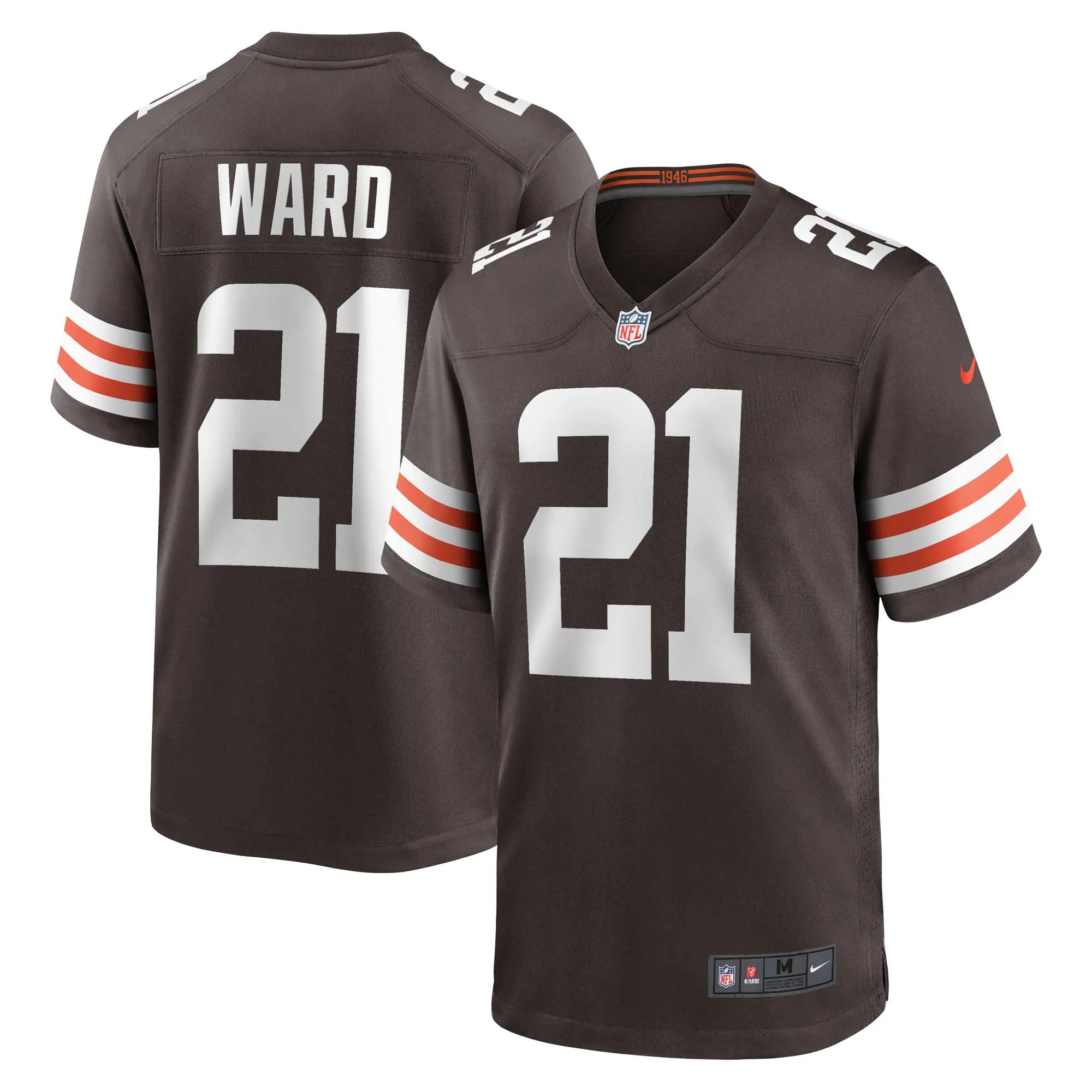 Hunk Wear - Denzel Ward Cleveland Browns Nike Game Jersey - Brown