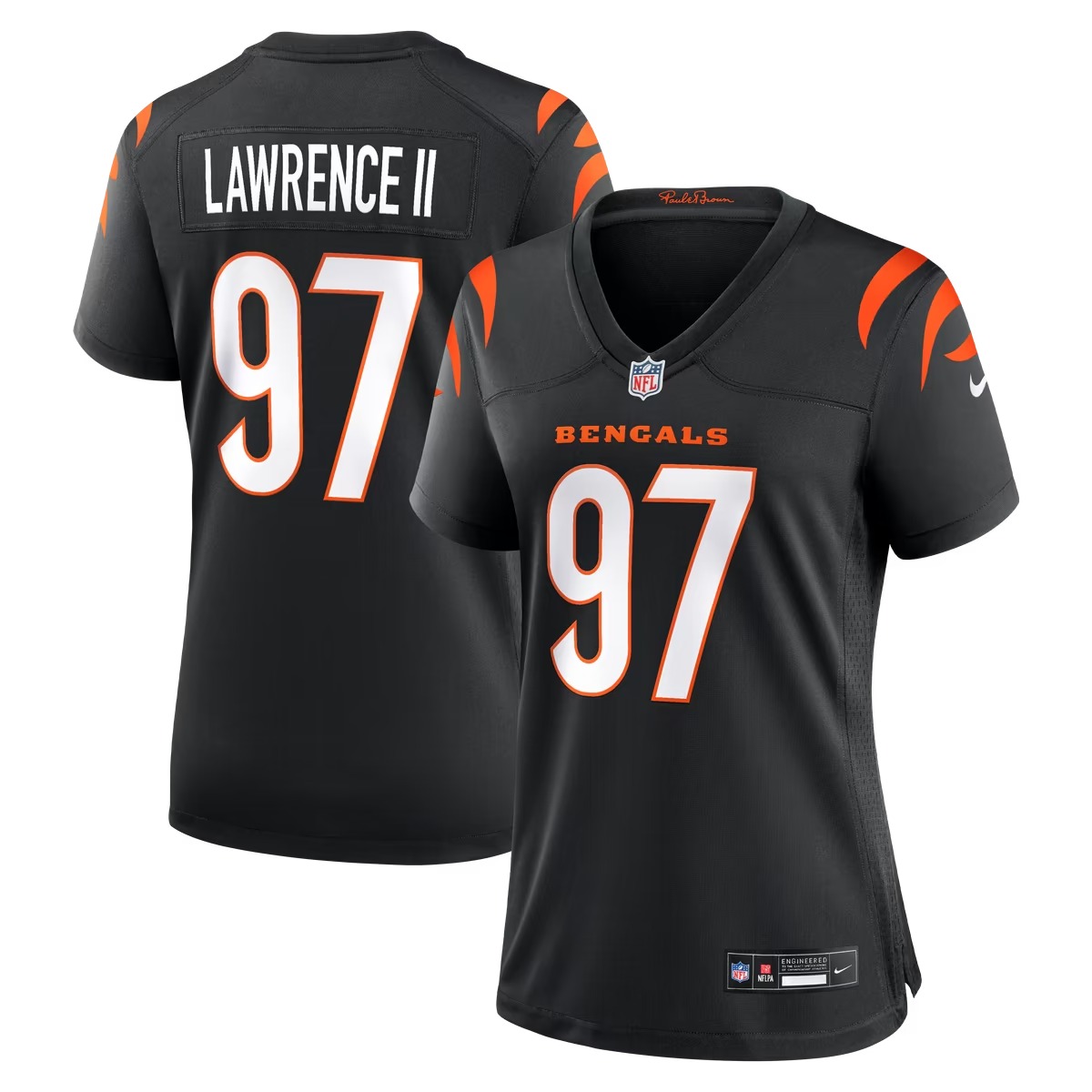 Hunk Wear - Dexter Lawrence II Cincinnati Bengals Nike Women's Game Jersey - Black