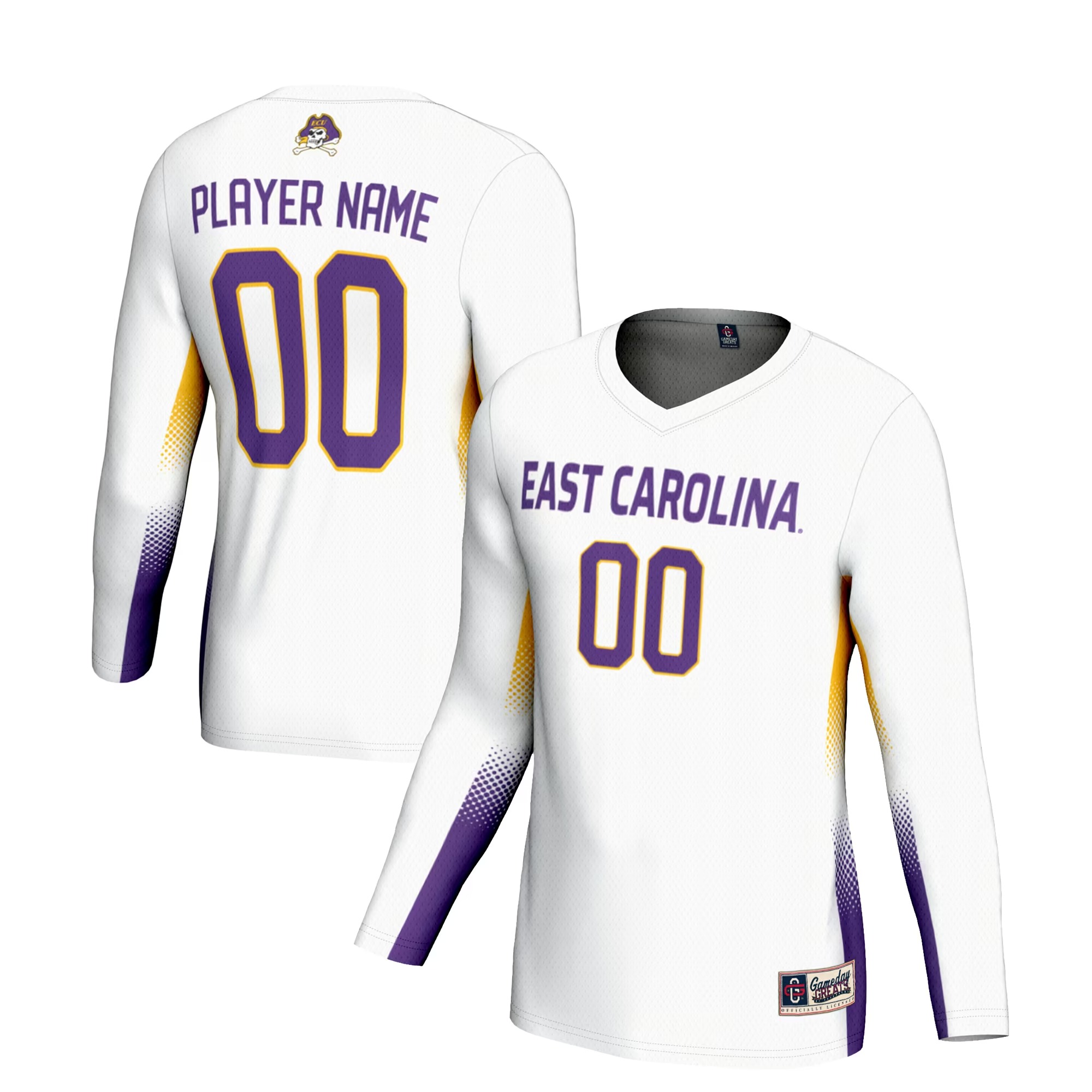 Hunk Wear - ECU Pirates GameDay Greats Unisex NIL Lightweight Volleyball Jersey - White