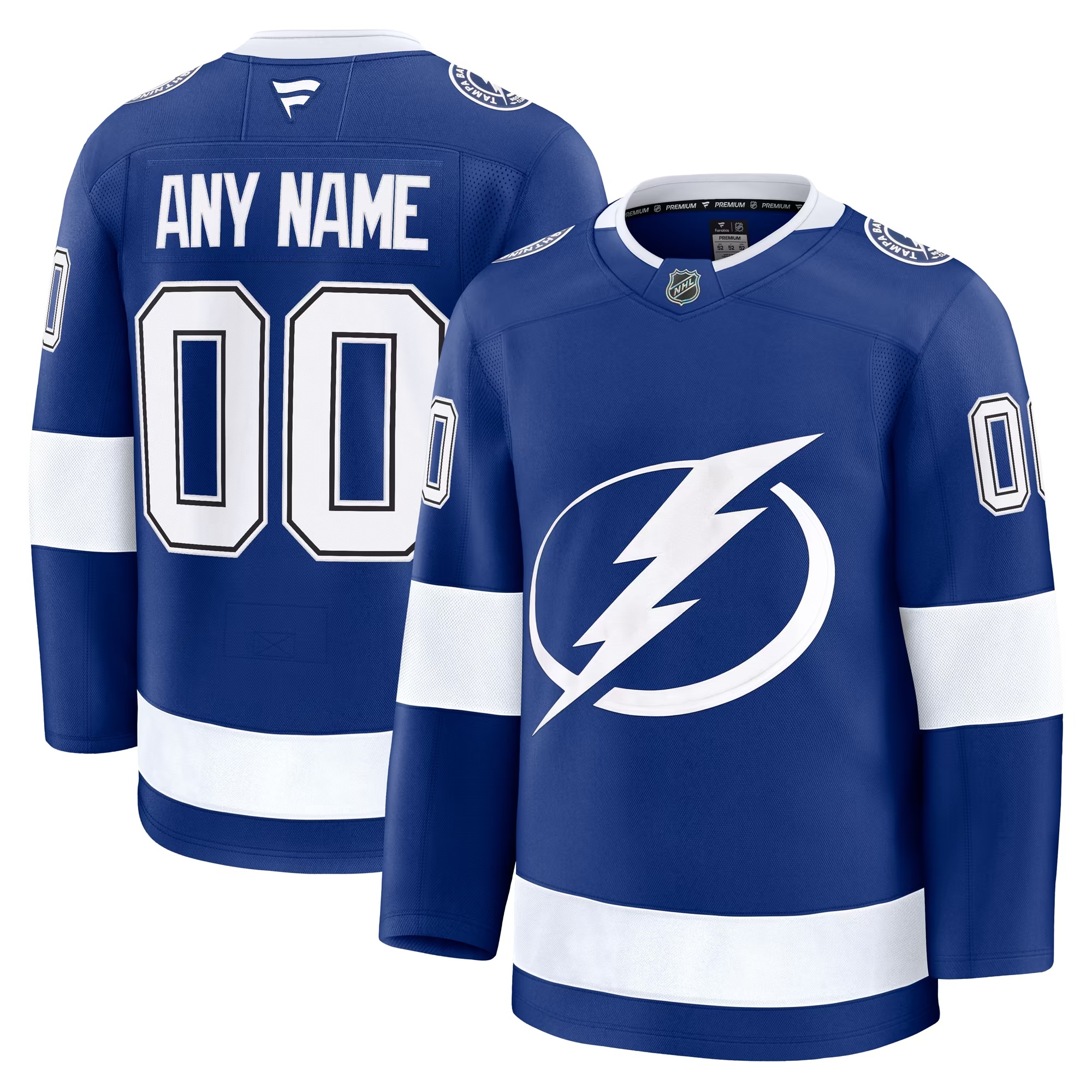 Hunk Wear - Tampa Bay Lightning Fanatics Home Premium Custom Jersey - Blue