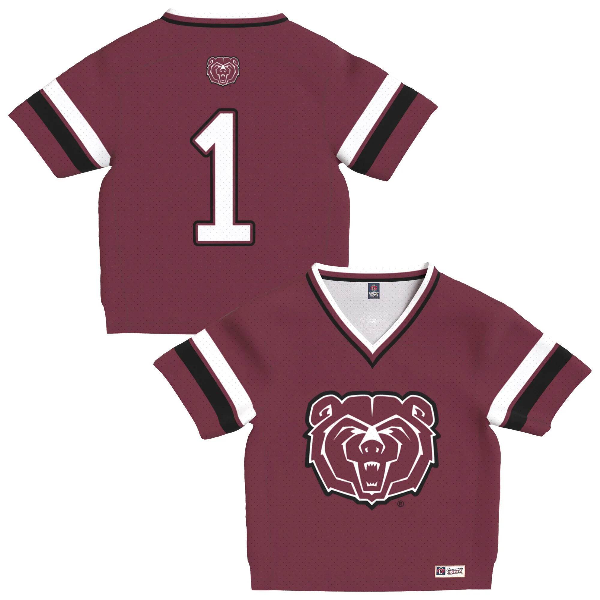 Hunk Wear - Missouri State University Bears GameDay Greats Toddler Lightweight Collegiate Football Fashion Jersey - Maroon