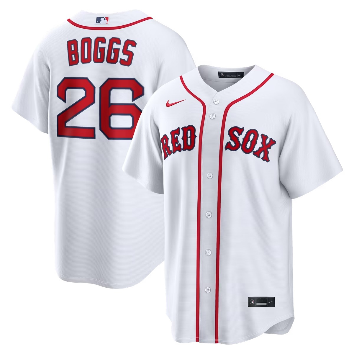 Hunk Wear - Wade Boggs Boston Red Sox Nike Home Retired Player Replica Jersey - White