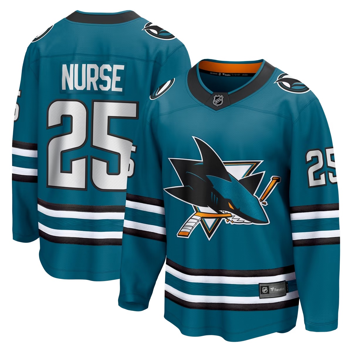 Hunk Wear - Darnell Nurse San Jose Sharks Fanatics Home Breakaway Jersey - Teal