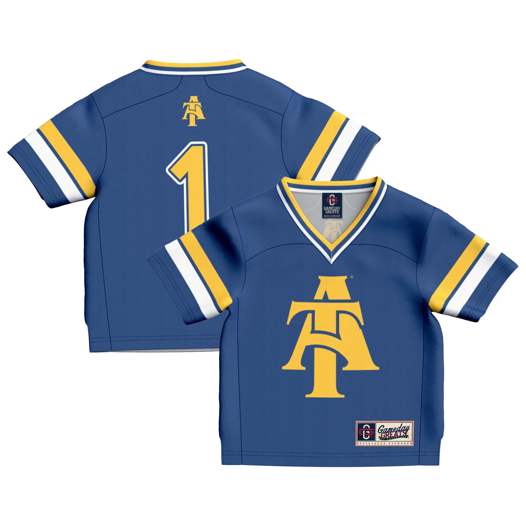 Hunk Wear - #1 North Carolina A&T Aggies GameDay Greats Infant Lightweight Collegiate Football Fashion Jersey - Navy