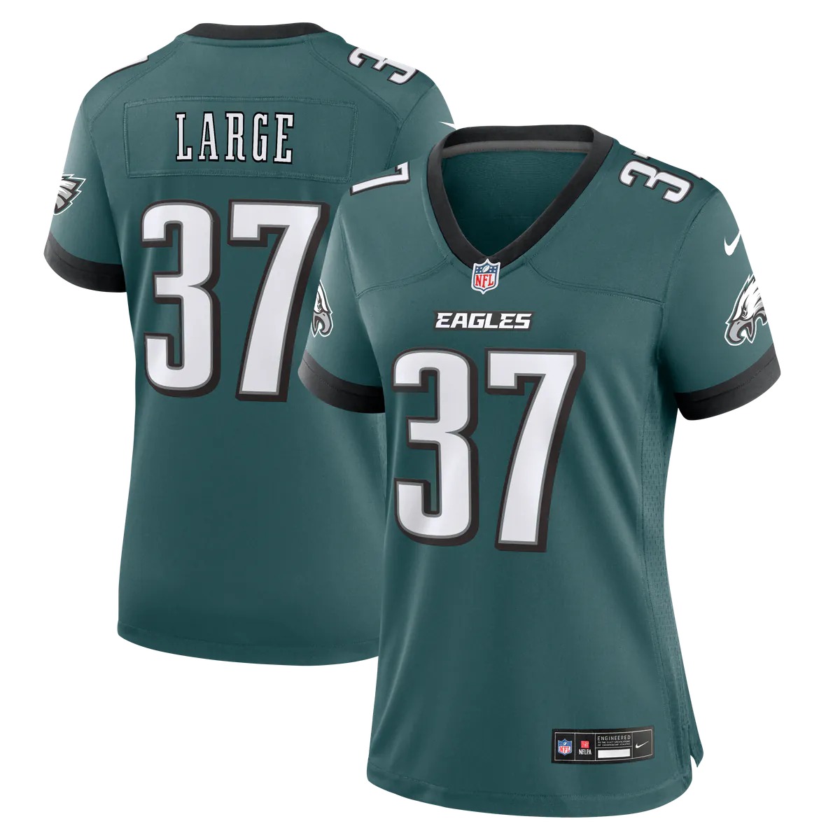 Hunk Wear - Tucker Large Philadelphia Eagles Nike Women's Team Game Jersey - Midnight Green