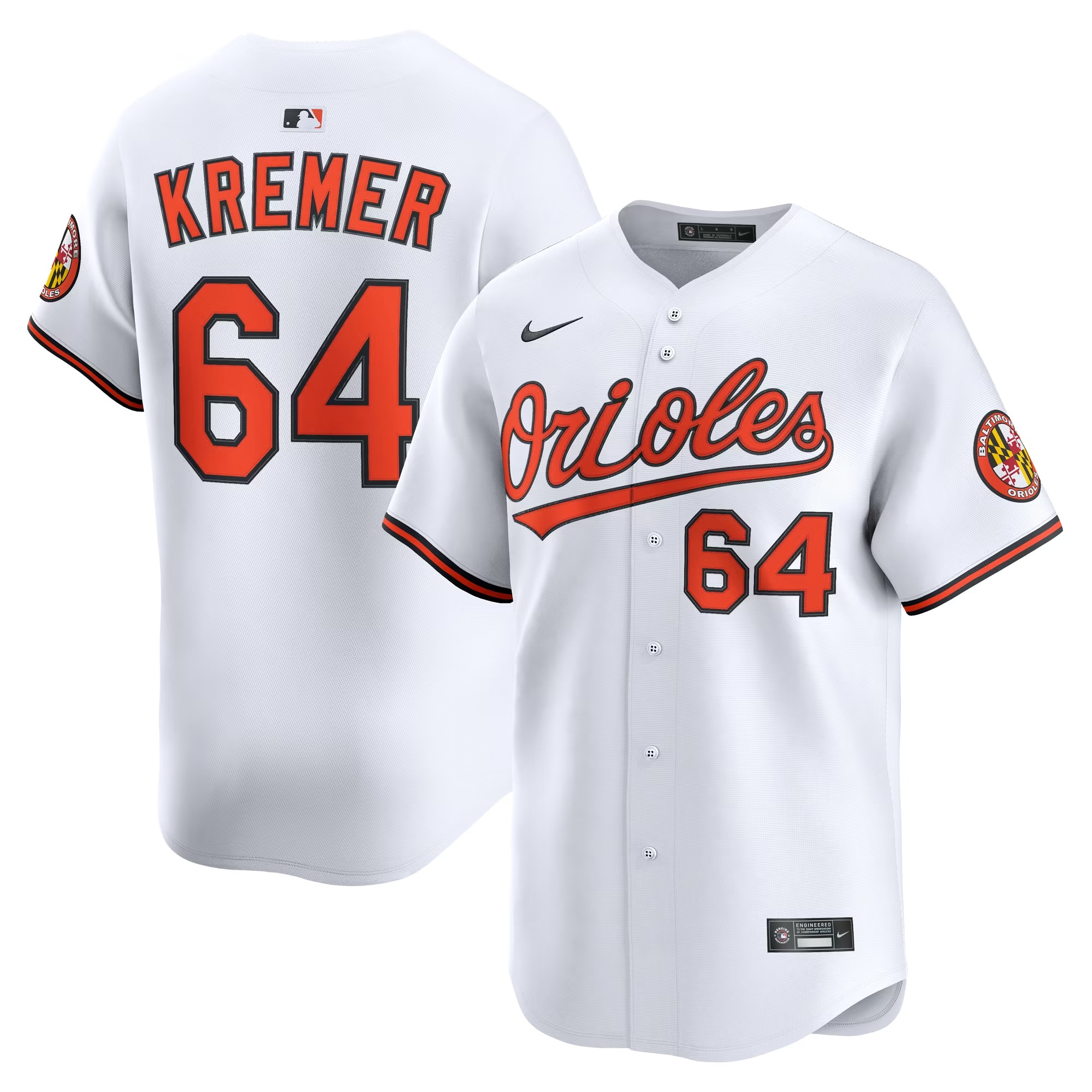 Hunk Wear - Dean Kremer Baltimore Orioles Nike Home Limited Player Jersey - White