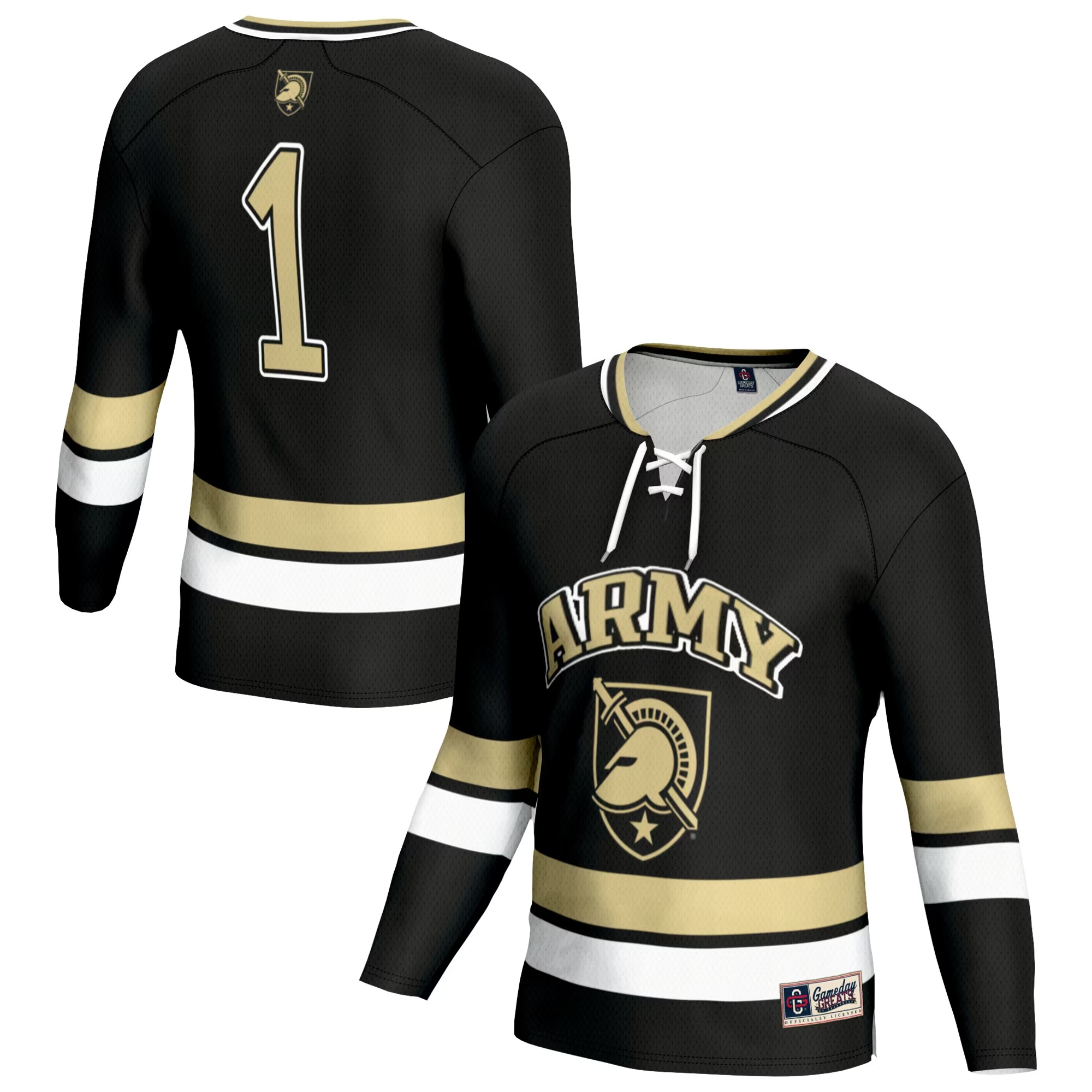 Hunk Wear - Army Black Knights GameDay Greats Unisex Lightweight Women's Hockey Team Fashion Jersey - Black