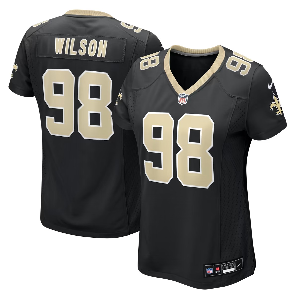 Hunk Wear - Tyree Wilson New Orleans Saints Nike Women's Team Game Jersey - Black