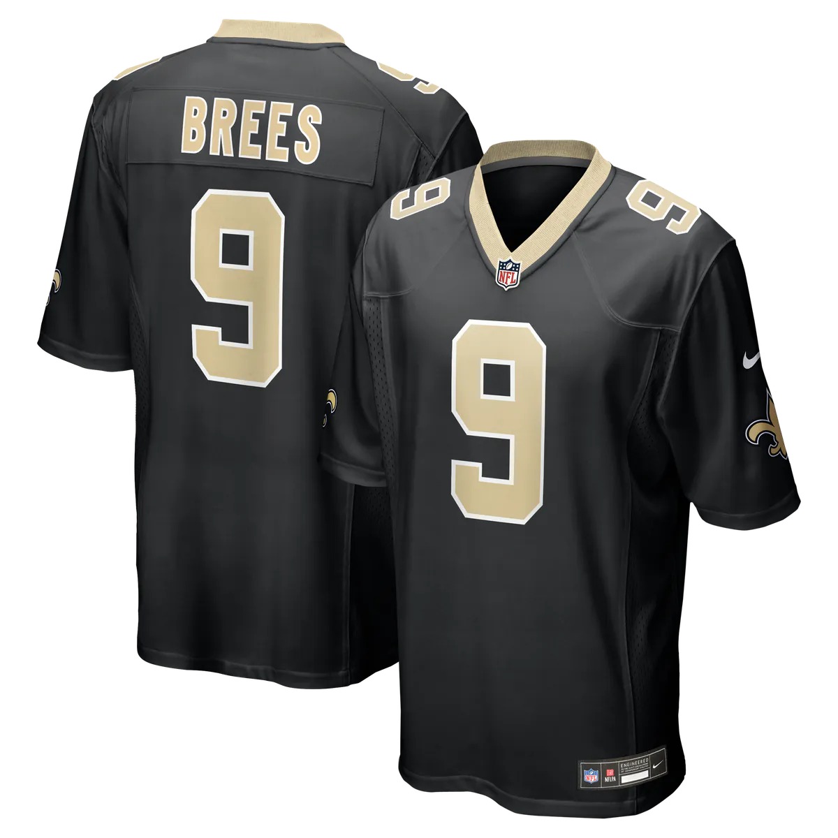 Hunk Wear - Drew Brees New Orleans Saints Nike Team Game Jersey - Black