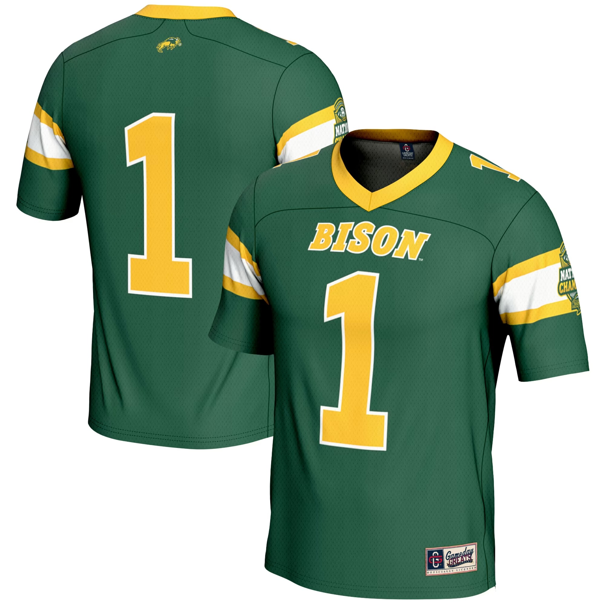 Hunk Wear - #1 NDSU Bison GameDay Greats Youth 2024 NCAA FCS Football National Champions Lightweight Fashion Jersey - Green