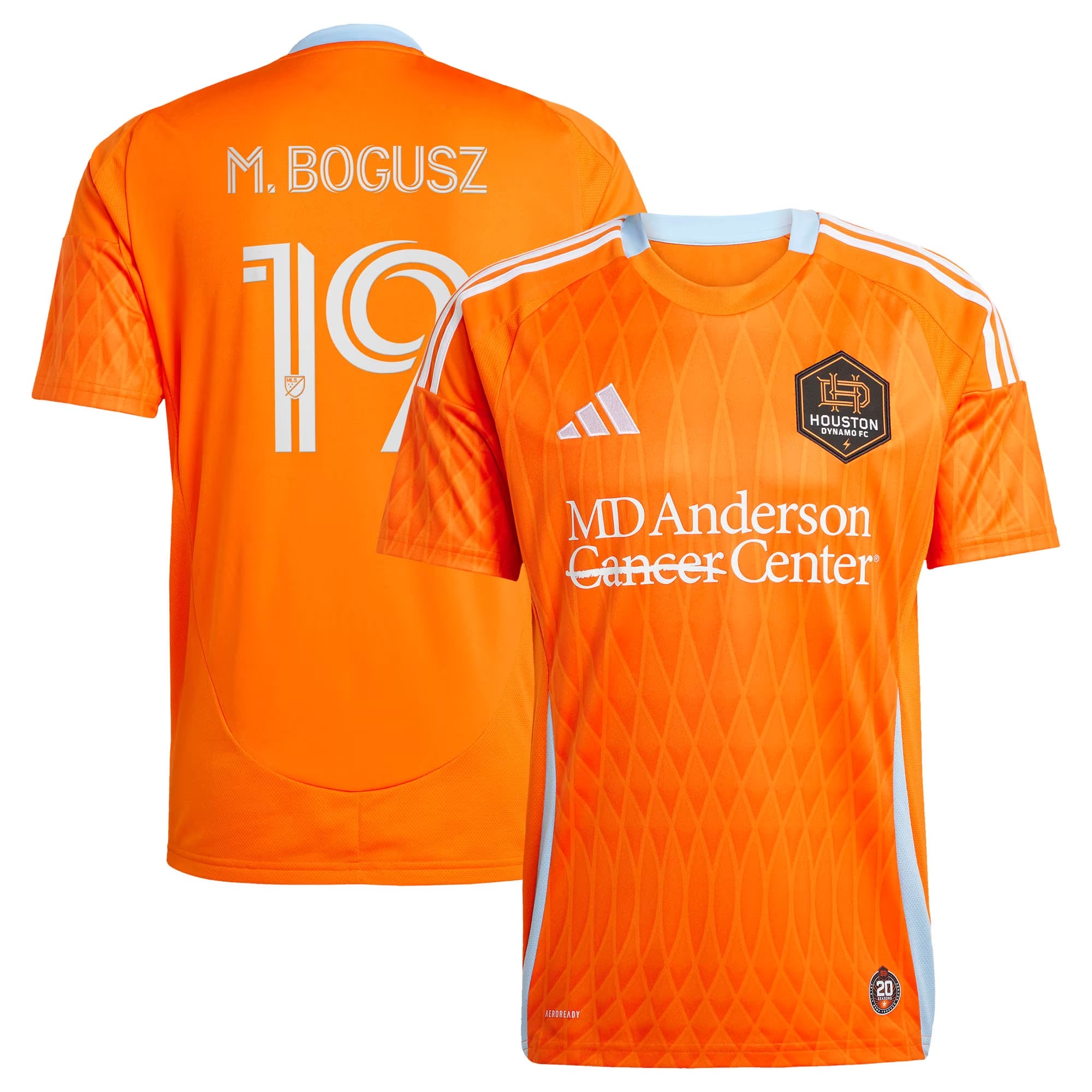 Hunk Wear - Mateusz Bogusz Houston Dynamo FC adidas 2025 Season 20 Replica Jersey - Orange