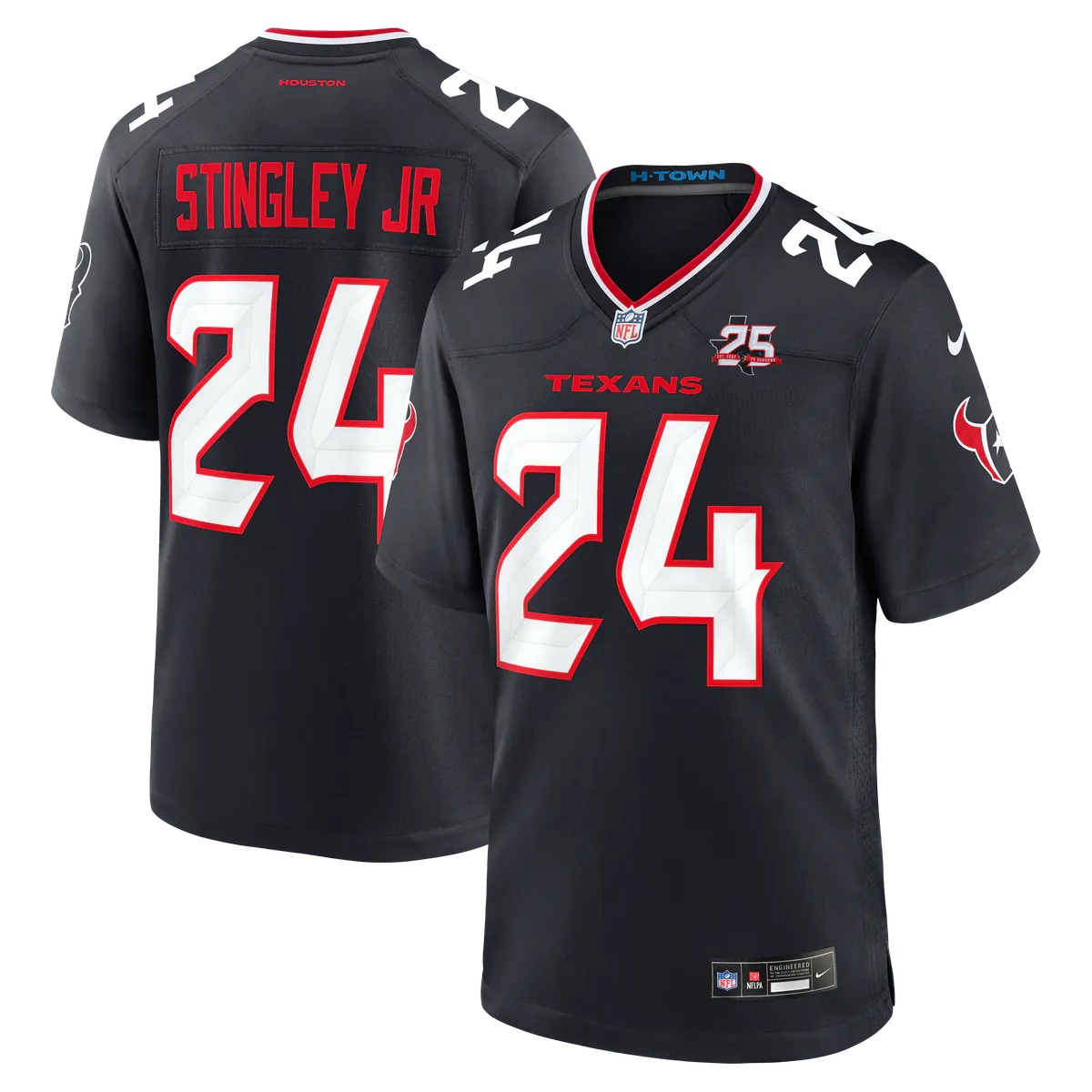Hunk Wear - Derek Stingley Jr. Houston Texans Nike Team 25th Season Game Jersey - Navy