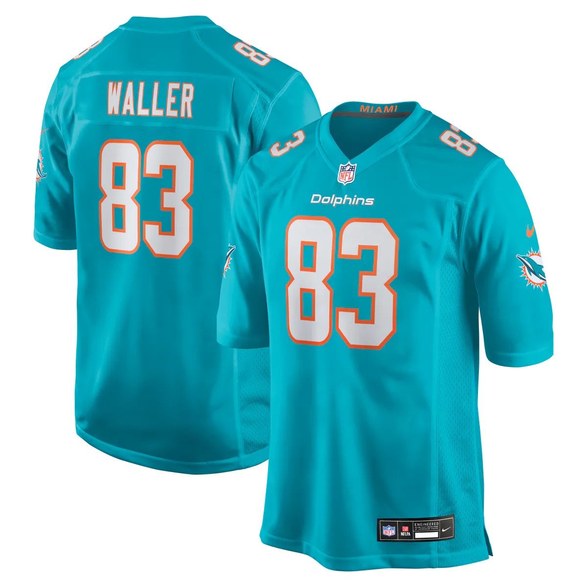 Hunk Wear - Darren Waller Miami Dolphins Nike Team Game Jersey - Aqua