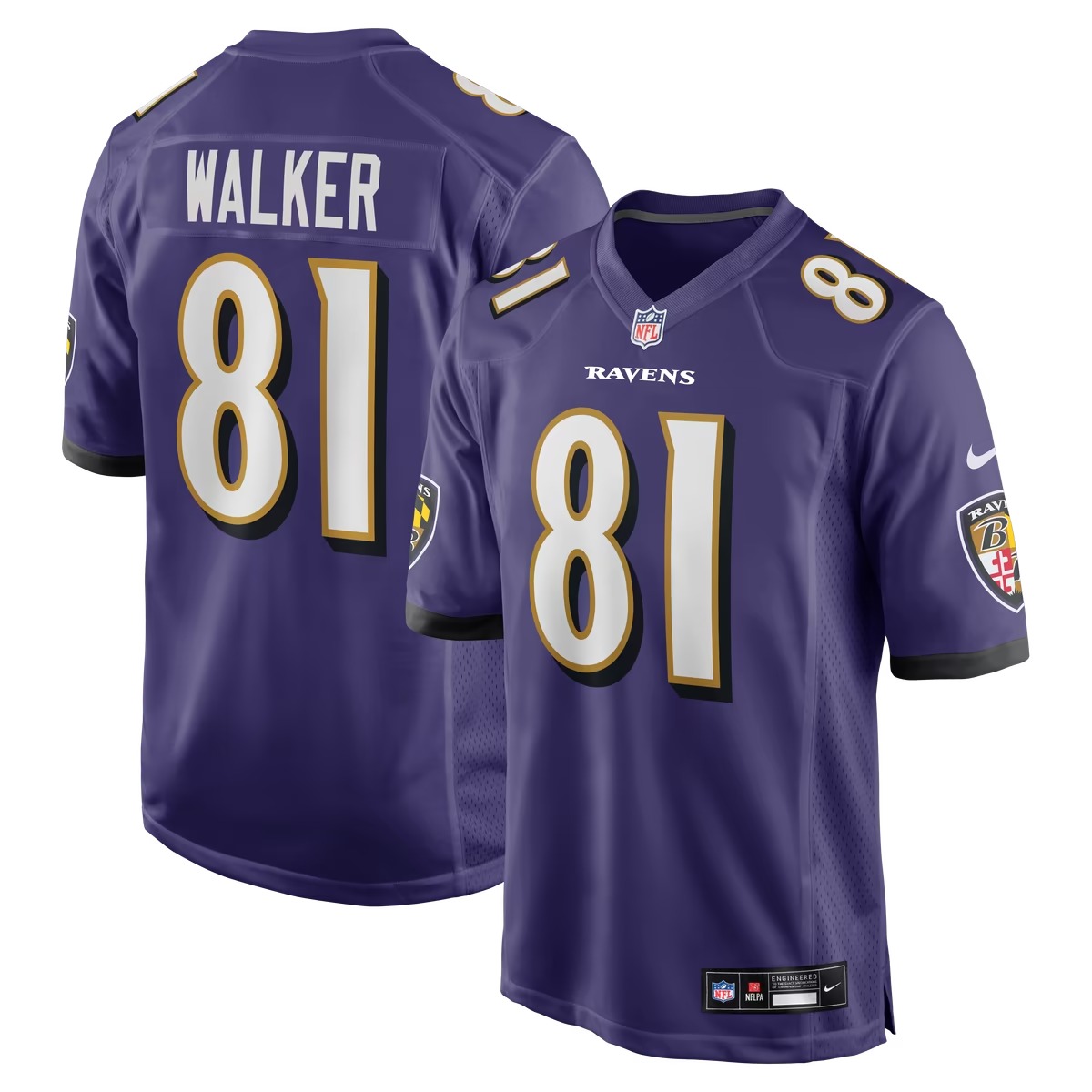 Hunk Wear - Devontez Walker Baltimore Ravens Nike Team Game Jersey - Purple