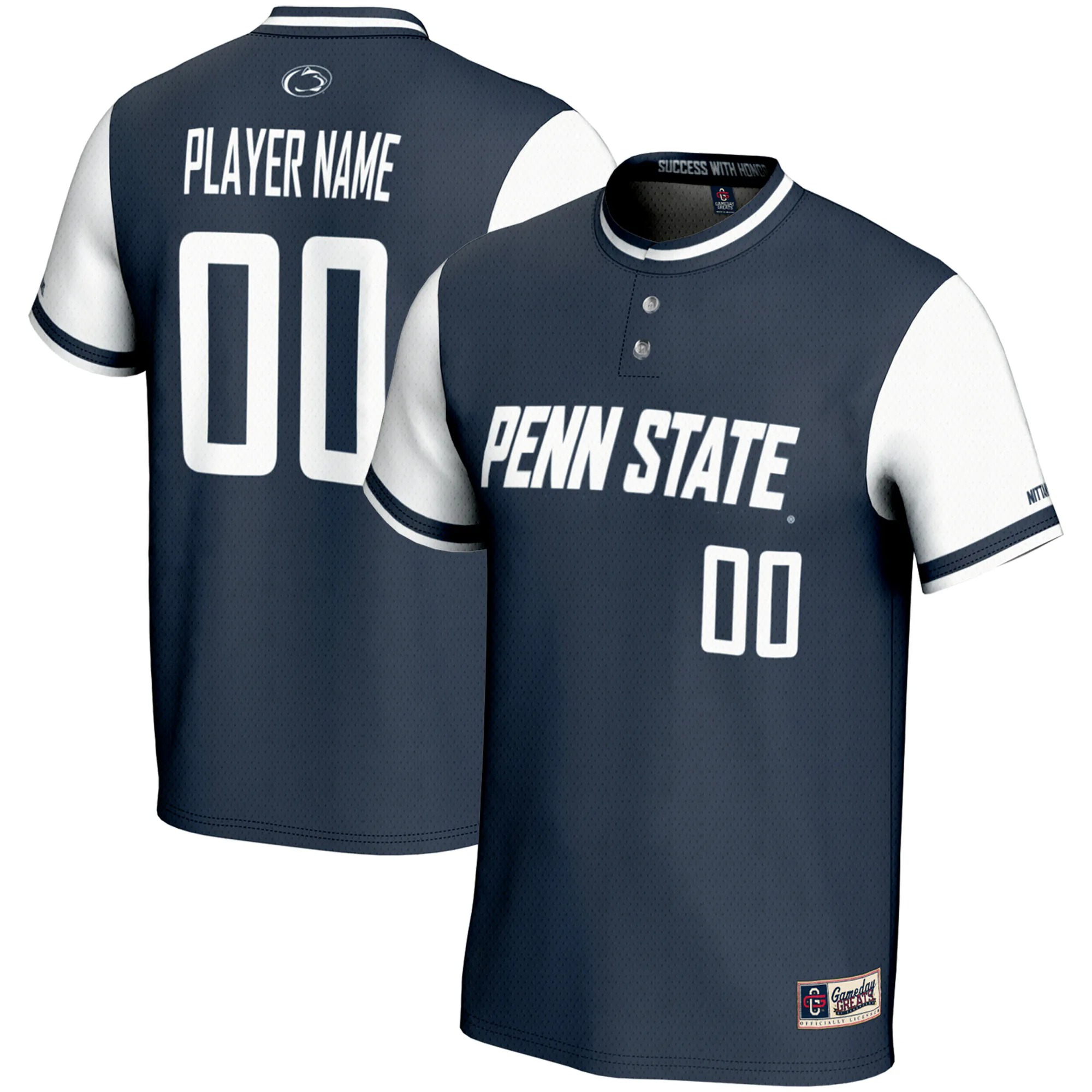 Hunk Wear - Penn State Nittany Lions GameDay Greats Youth NIL Pick-A-Player Lightweight Women's Softball Jersey - Navy