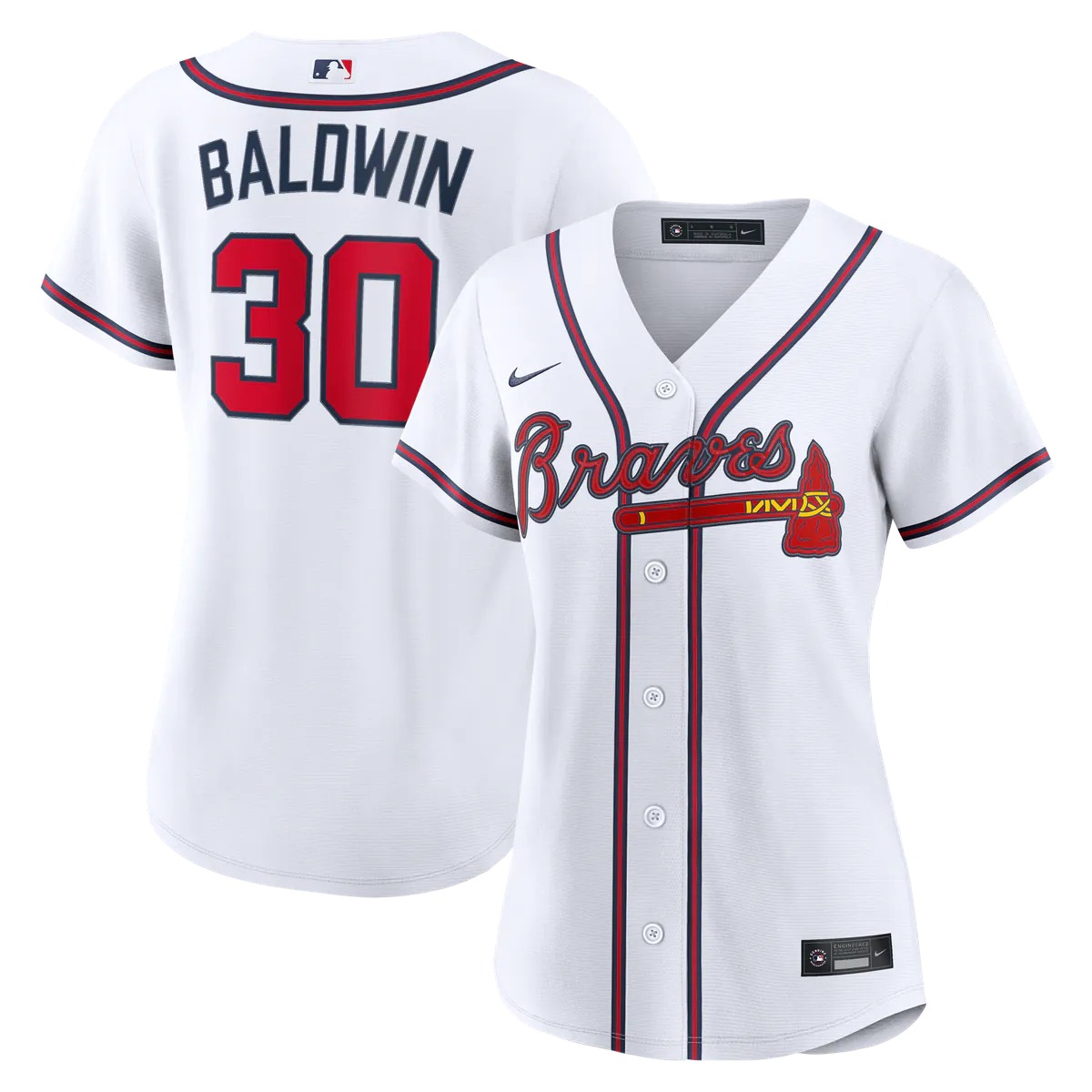 Hunk Wear - Drake Baldwin Atlanta Braves Nike Women's Home Replica Jersey - White
