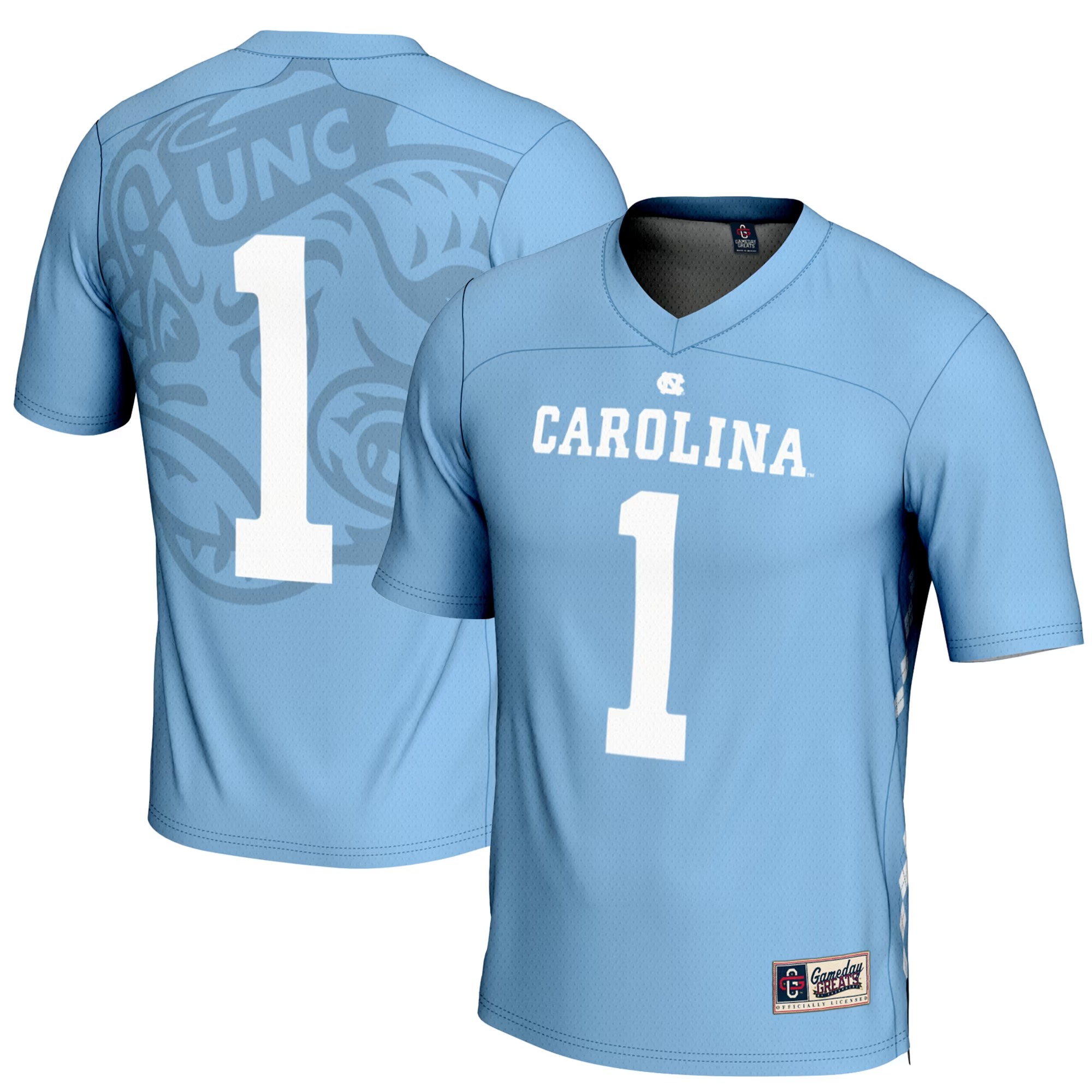 Hunk Wear - #1 North Carolina Tar Heels GameDay Greats Youth Lightweight Men's Lacrosse Jersey - Carolina Blue