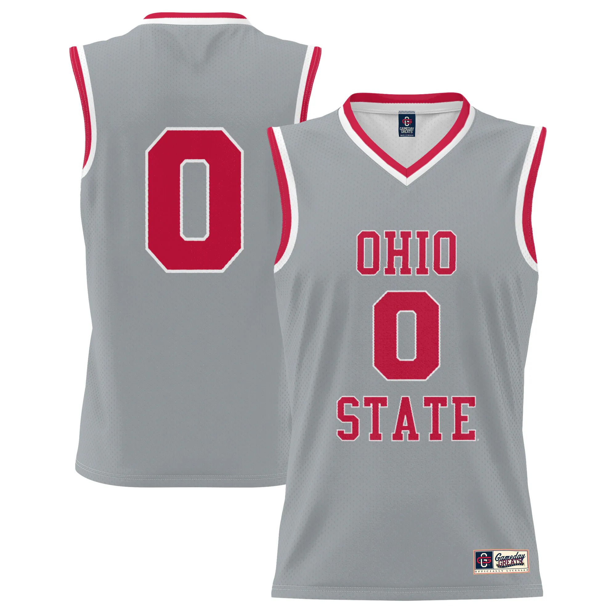 Hunk Wear - #0 Ohio State Buckeyes GameDay Greats Unisex Lightweight Men's Basketball Fashion Jersey - Gray