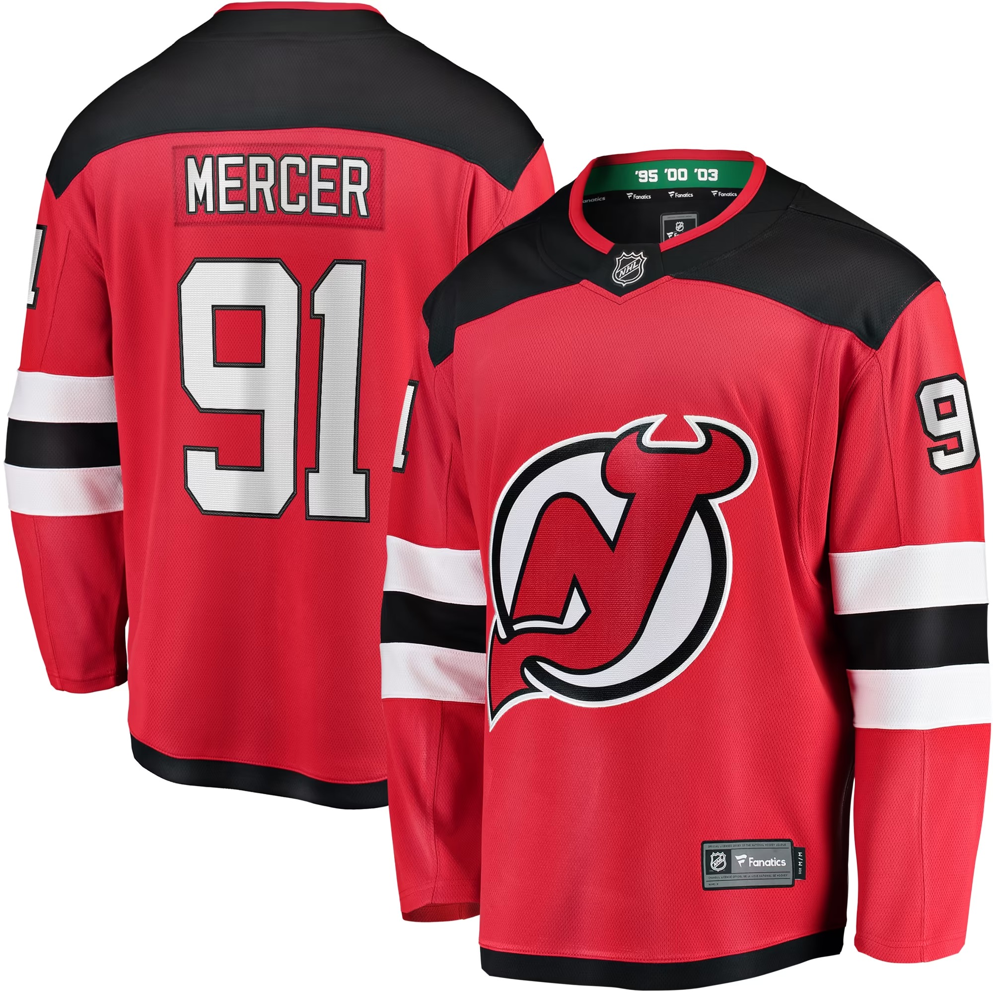 Hunk Wear - Dawson Mercer New Jersey Devils Fanatics Home Breakaway Jersey - Red