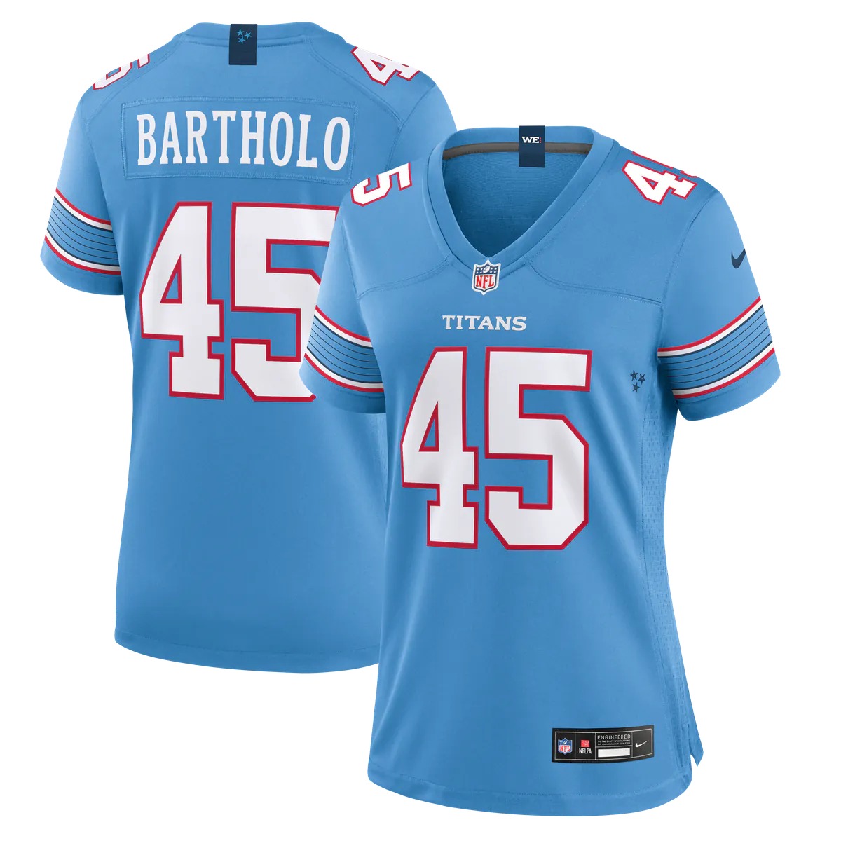 Hunk Wear - Shemar Bartholomew Tennessee Titans Nike Women's Team Game Jersey - Light Blue