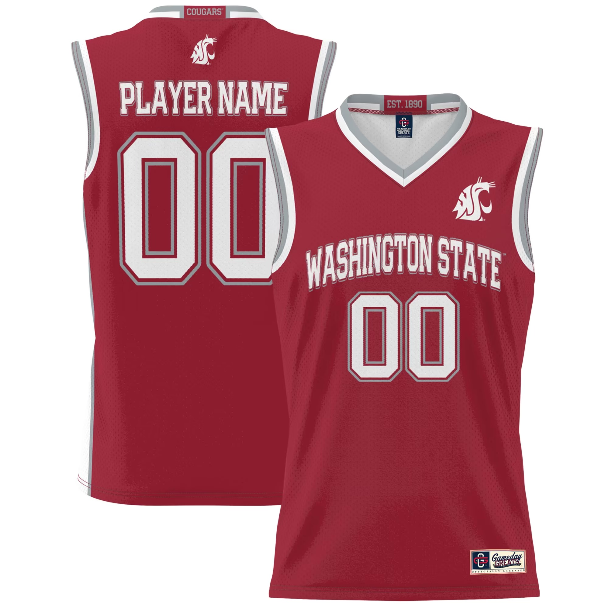 Hunk Wear - Washington State Cougars GameDay Greats NIL Pick-A-Player Men's Basketball Jersey - Crimson