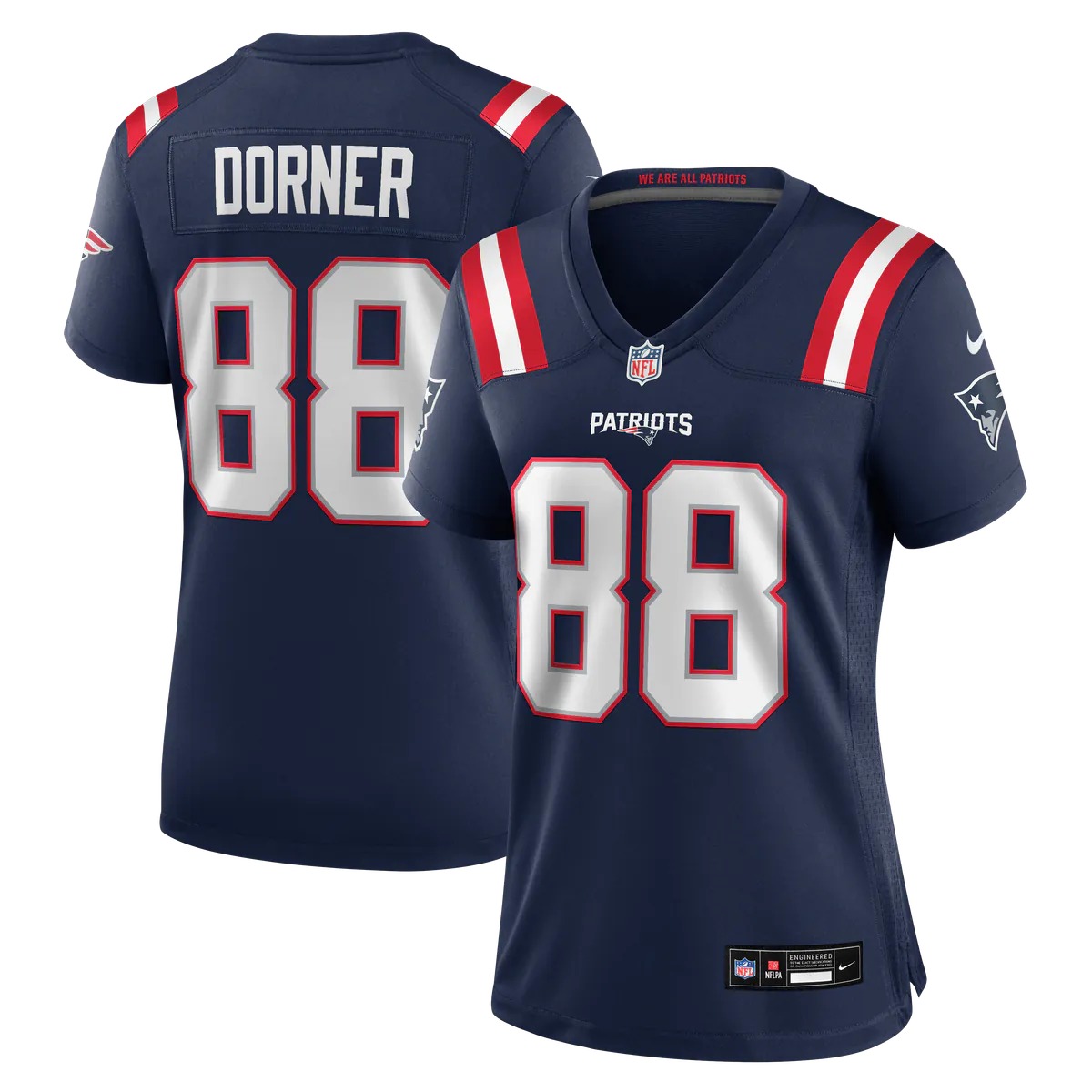 Hunk Wear - Cameron Dorner New England Patriots Nike Women's Team Game Jersey - Navy