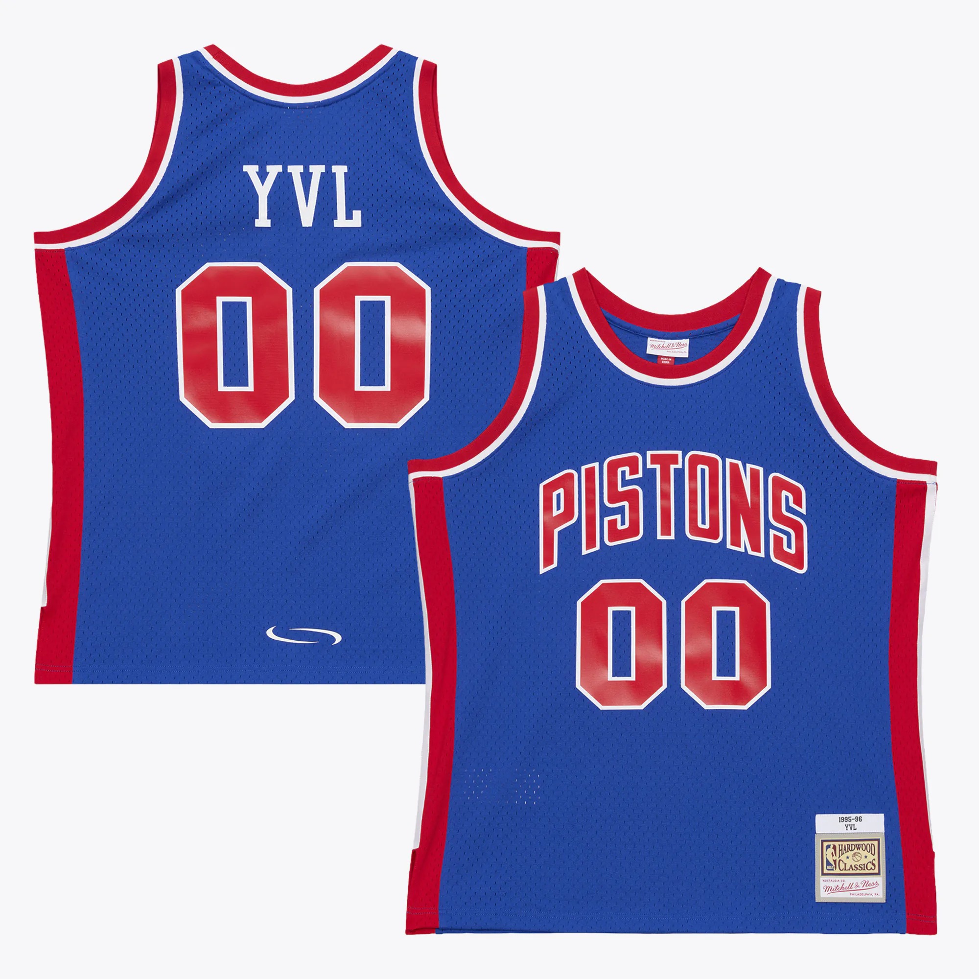 Hunk Wear - Detroit Pistons Mitchell & Ness x Playboi Carti 1995-96 Swingman Jersey - Blue