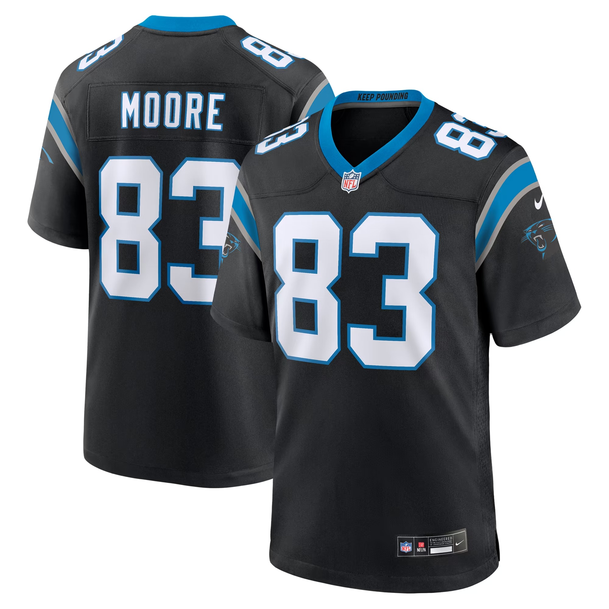 Hunk Wear - David Moore Carolina Panthers Nike Game Jersey - Black