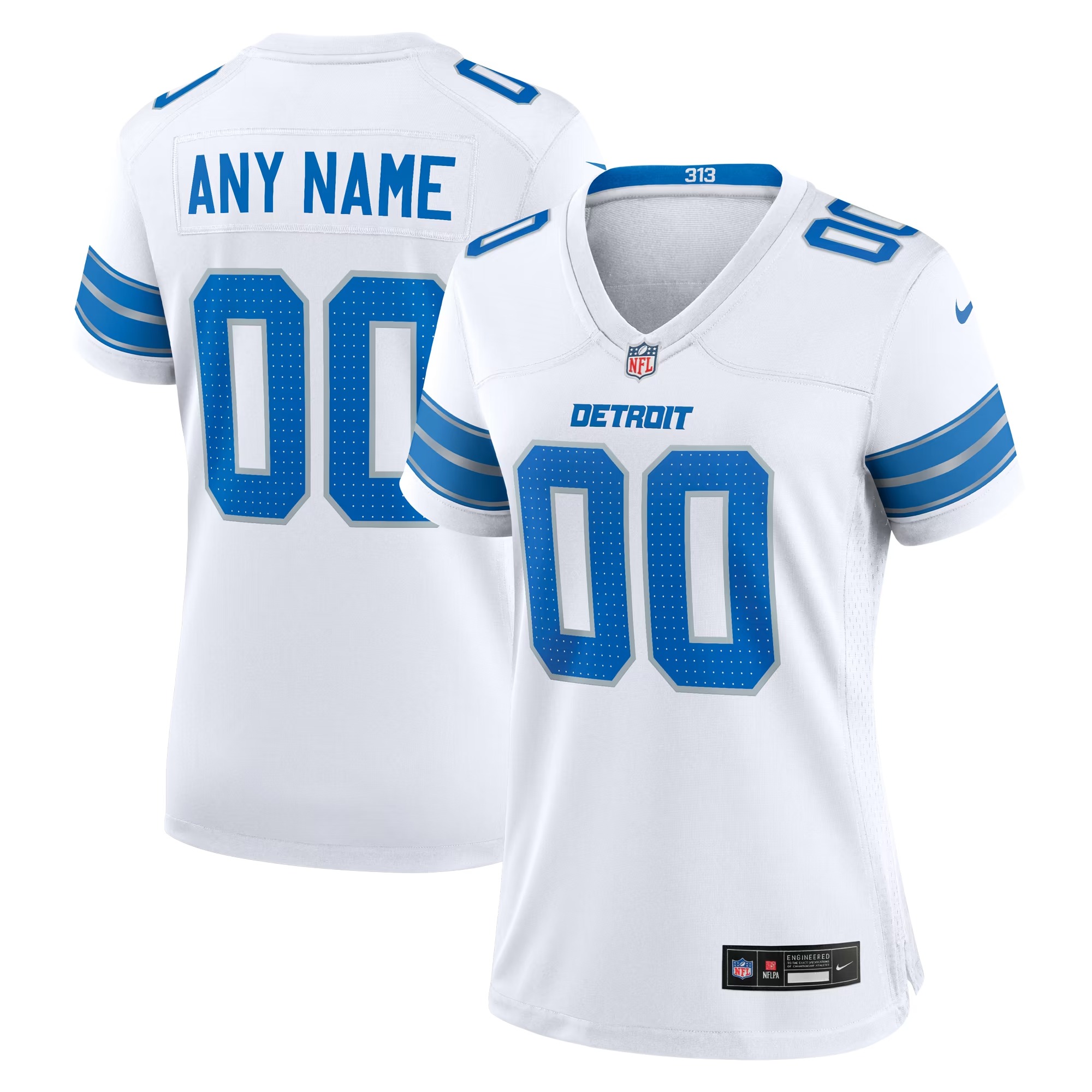 Hunk Wear - Detroit Lions Nike Women's Custom Game Jersey - White