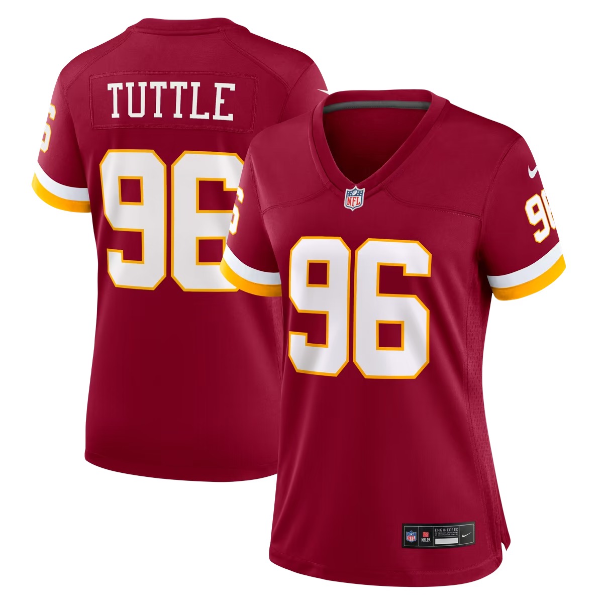 Hunk Wear - Shy Tuttle Washington Commanders Nike Women's Team Game Jersey - Burgundy