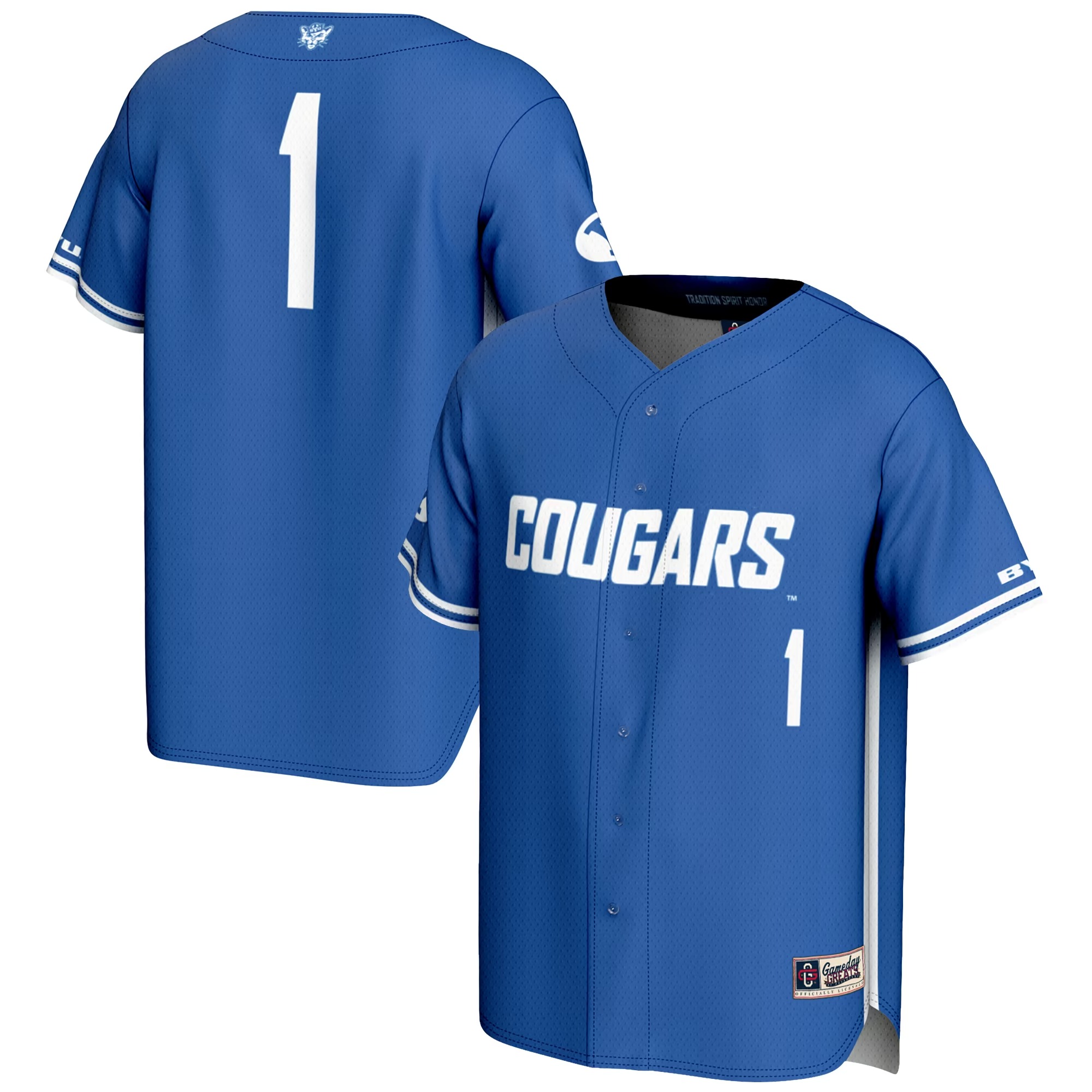 Hunk Wear - #1 BYU Cougars GameDay Greats Youth Lightweight Baseball Jersey - Royal