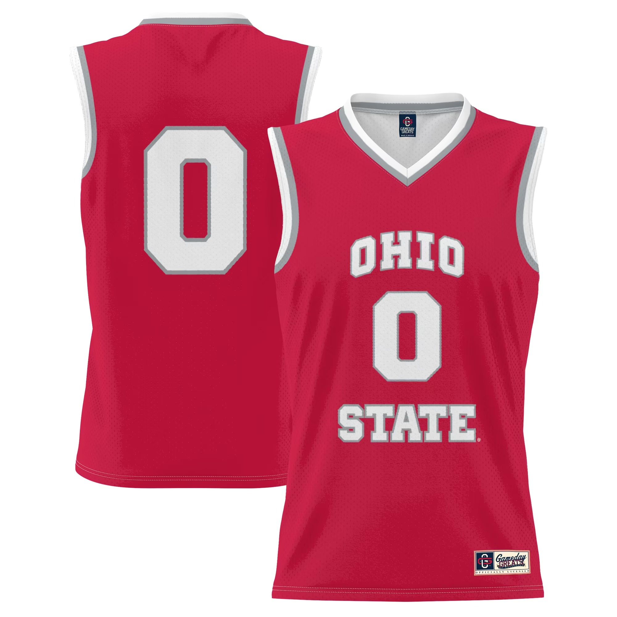 Hunk Wear - #0 Ohio State Buckeyes GameDay Greats Unisex Lightweight Women's Basketball Fashion Jersey - Scarlet