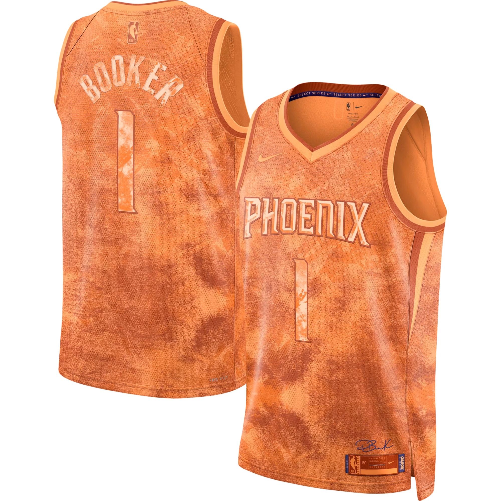 Hunk Wear - Devin Booker Phoenix Suns Nike Unisex Select Series Swingman Jersey - Orange