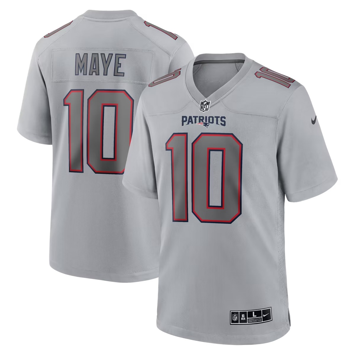 Hunk Wear - Drake Maye New England Patriots Nike Atmosphere Fashion Game Jersey - Gray