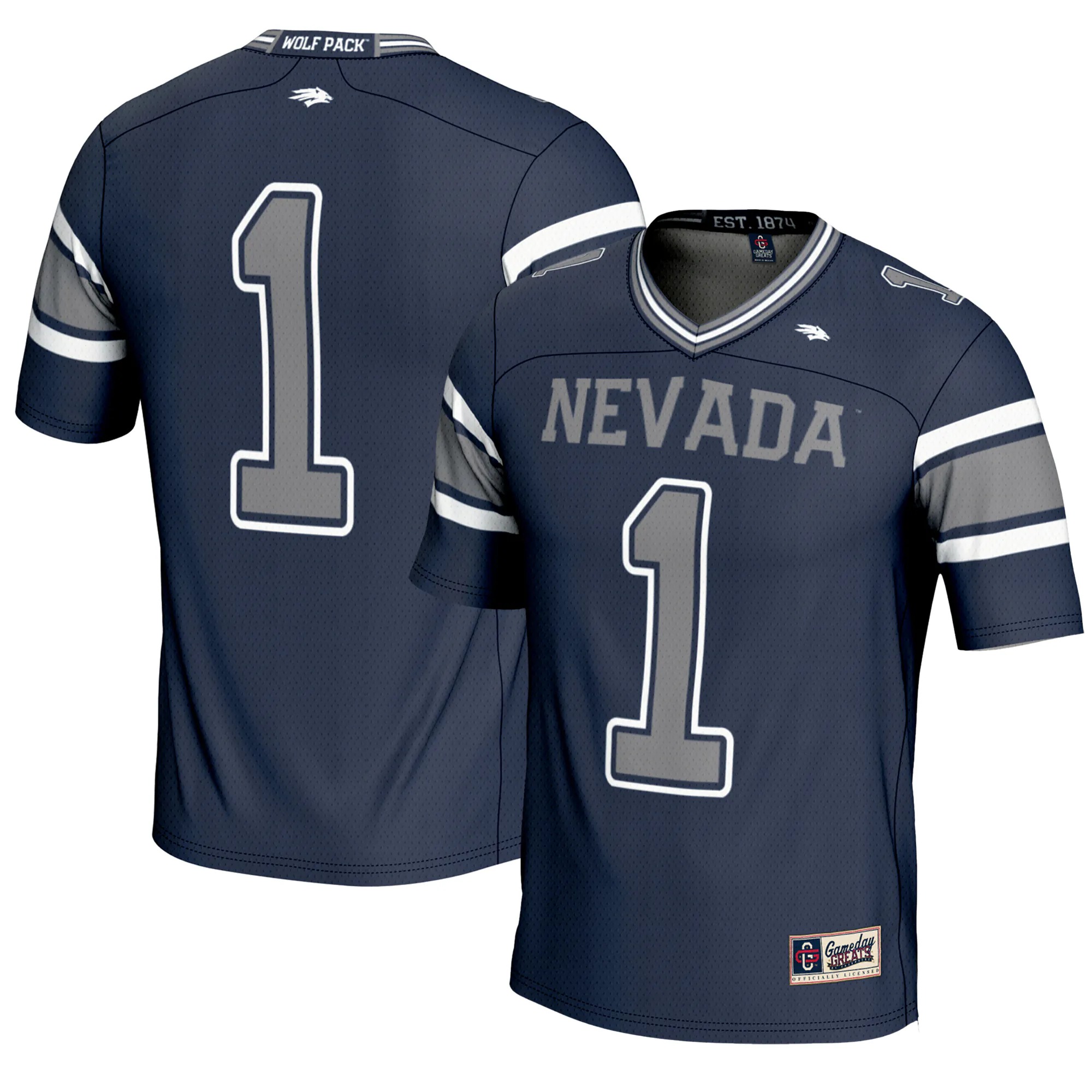 Hunk Wear - #1 Nevada Wolf Pack GameDay Greats Youth Endzone Football Jersey - Navy