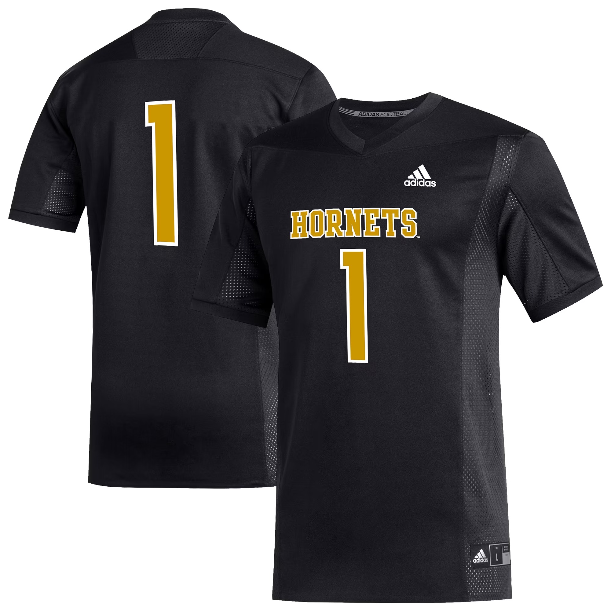 Hunk Wear - #1 Alabama State Hornets adidas Replica Football Jersey - Black