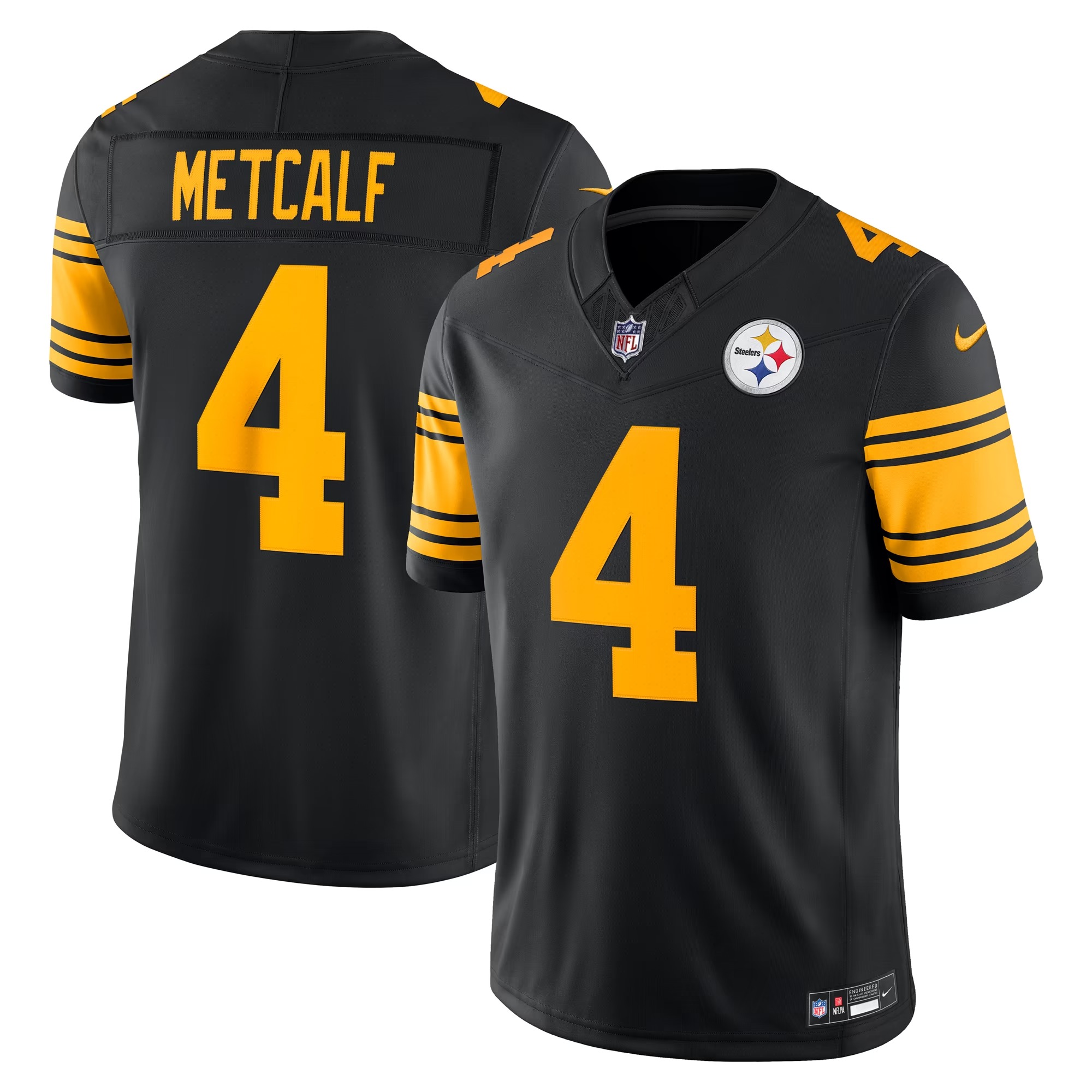 Hunk Wear - DK Metcalf Pittsburgh Steelers Nike Alternate Vapor F.U.S.E. Stitched Limited Jersey - Black