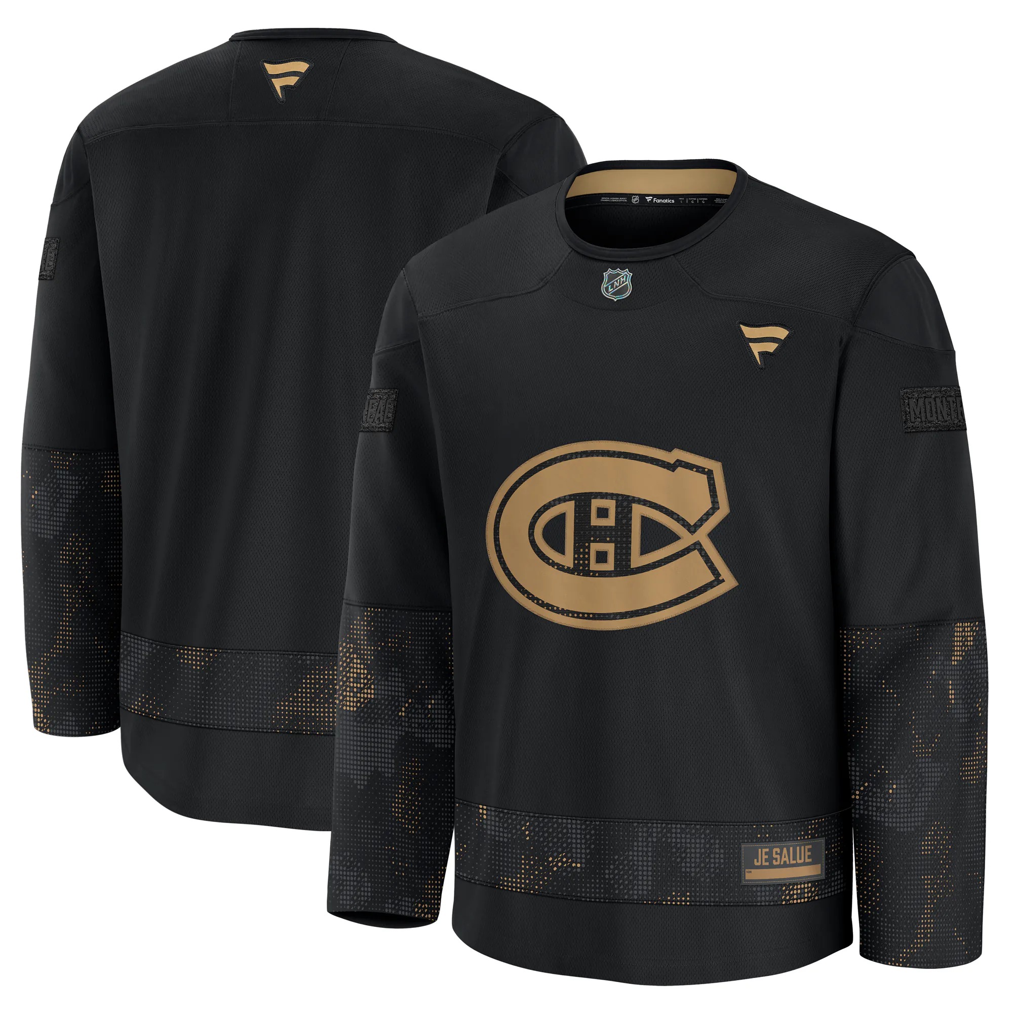 Hunk Wear - Montreal Canadiens Fanatics 2024 Military Appreciation Practice Jersey - Black