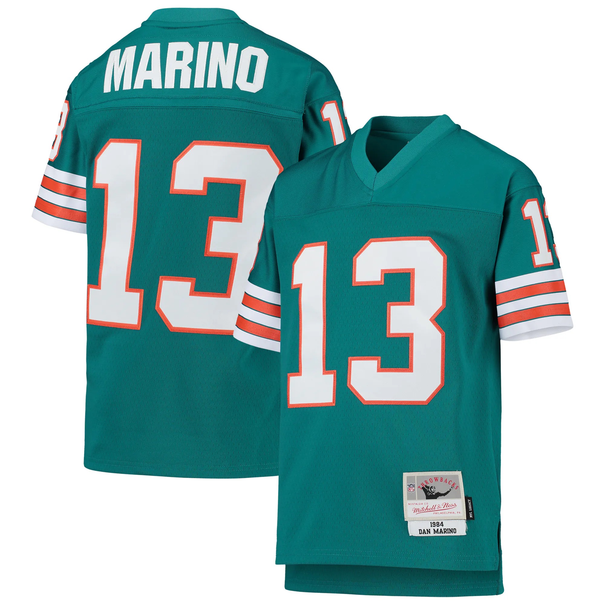 Hunk Wear - Dan Marino Miami Dolphins Mitchell & Ness Youth 1984 Legacy Retired Player Jersey - Aqua
