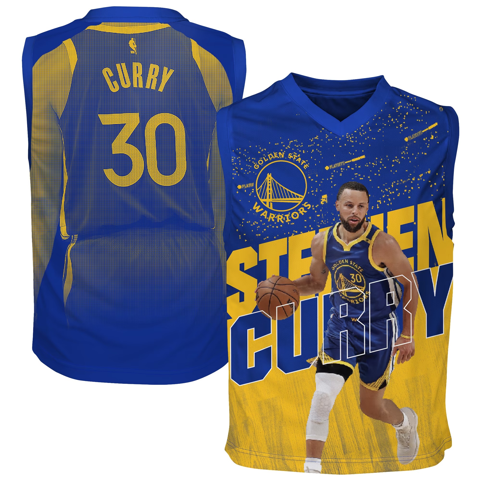 Hunk Wear - Stephen Curry Golden State Warriors Outerstuff Youth Icon Play Jersey - Royal