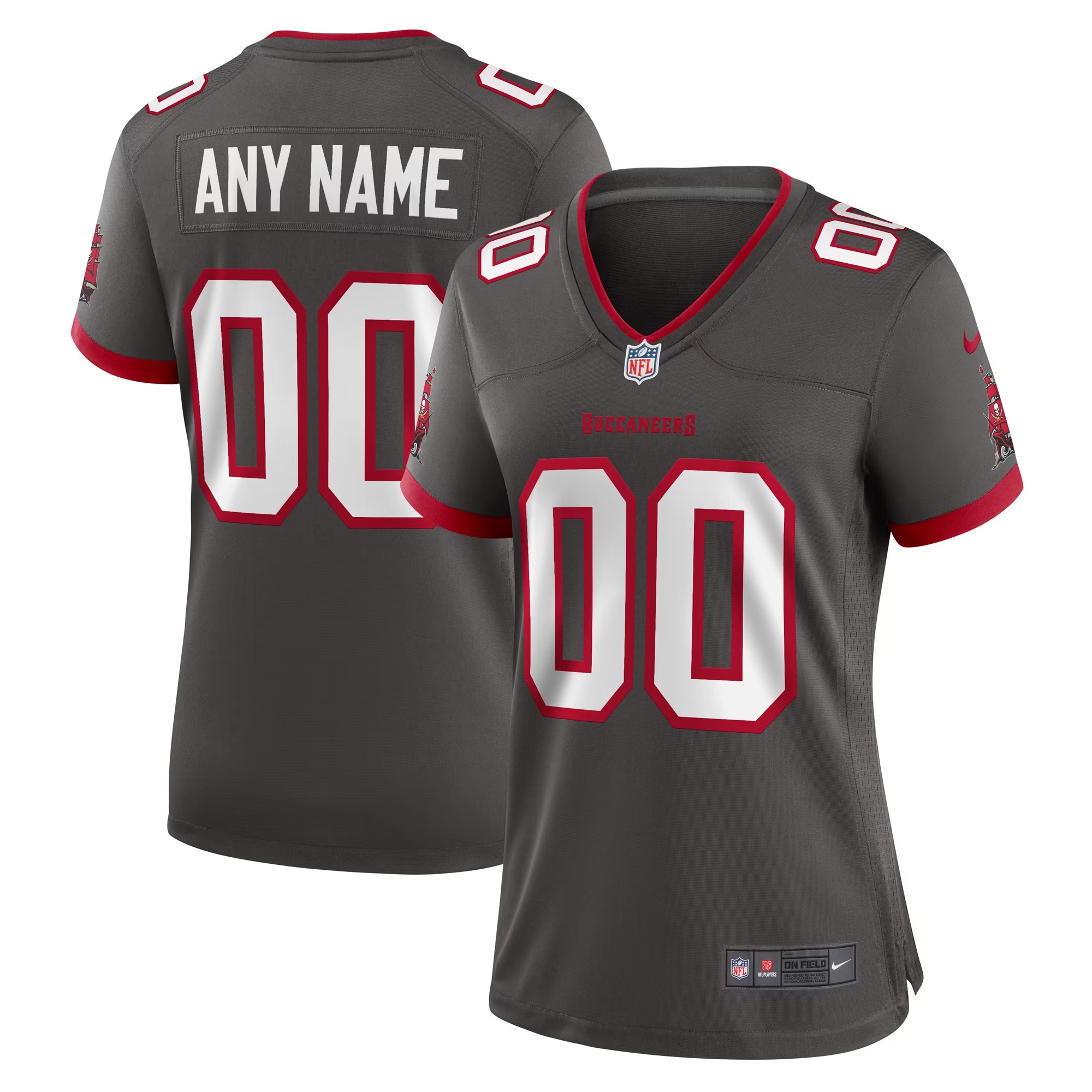 Hunk Wear - Tampa Bay Buccaneers Nike Women's Alternate Custom Game Jersey - Pewter