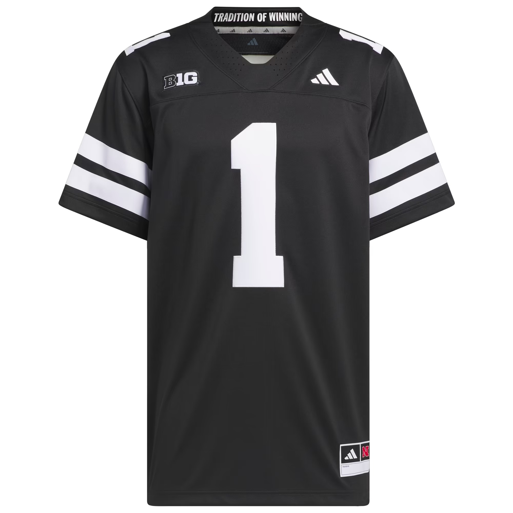 Hunk Wear - #1 Nebraska Huskers adidas Alternate Premier Jersey - Black
