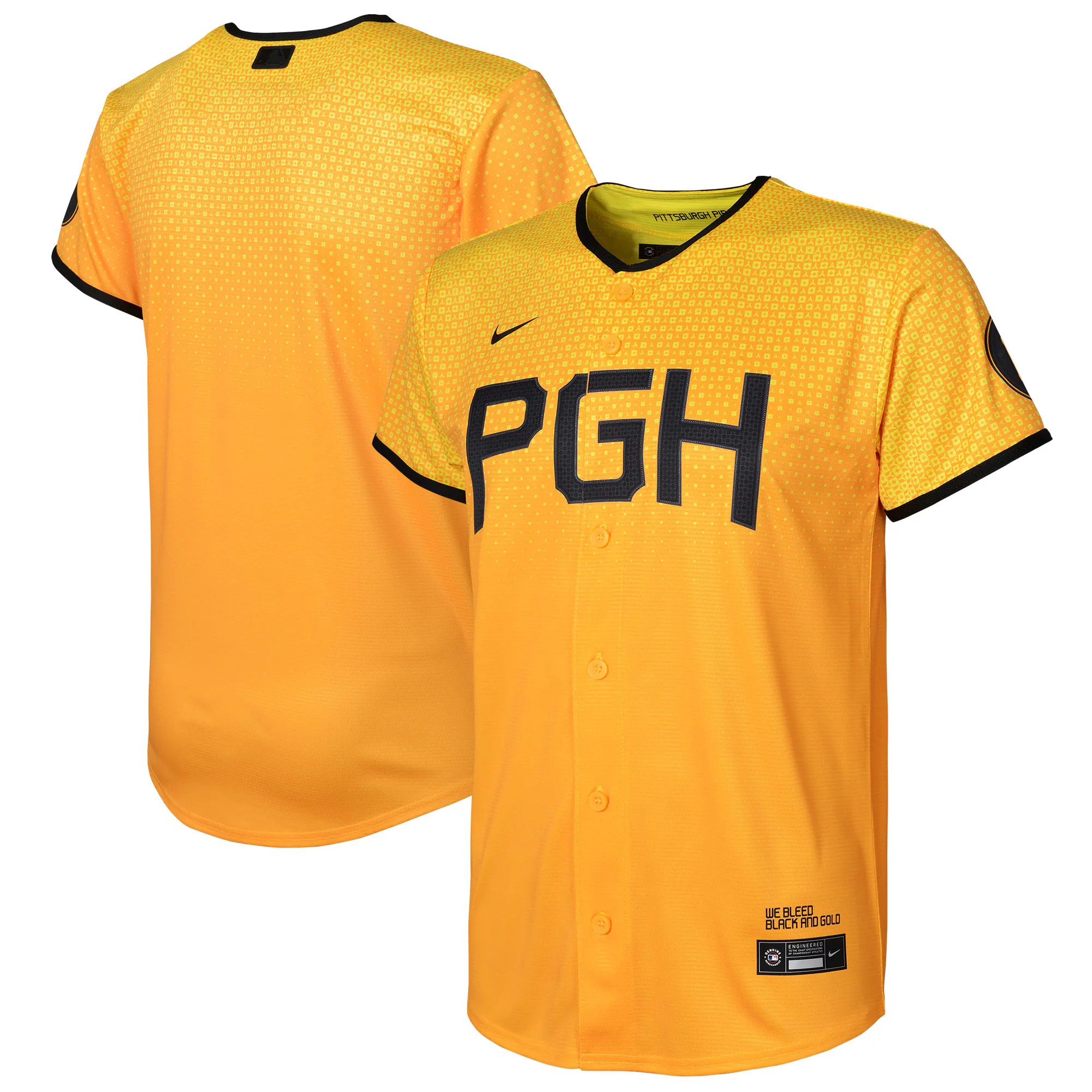 Hunk Wear - Pittsburgh Pirates Nike Preschool City Connect Replica Jersey - Gold