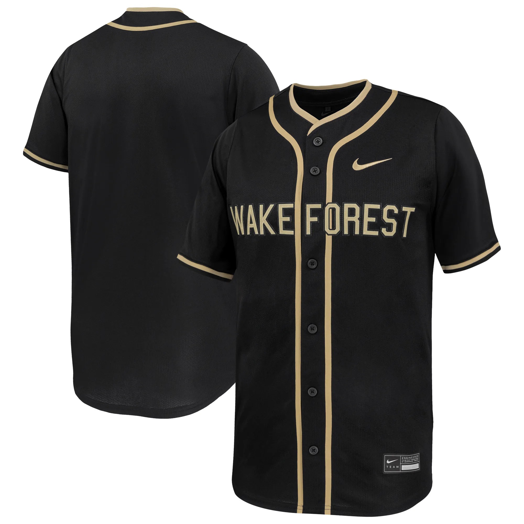 Hunk Wear - Wake Forest Demon Deacons Nike Limited Baseball Jersey - Black