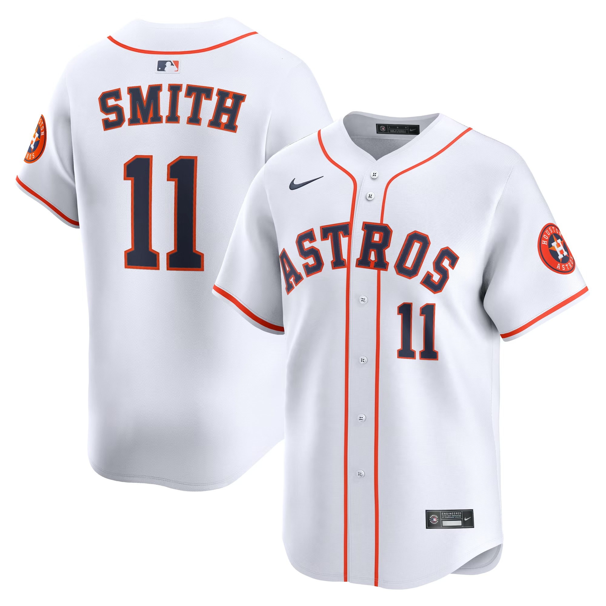 Hunk Wear - Cam Smith #11 Houston Astros Nike Home Limited Player Jersey - White