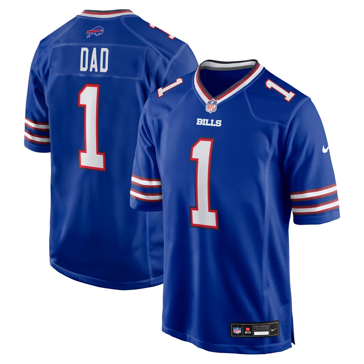 Hunk Wear - Number 1 Dad Buffalo Bills Nike Game Jersey - Royal