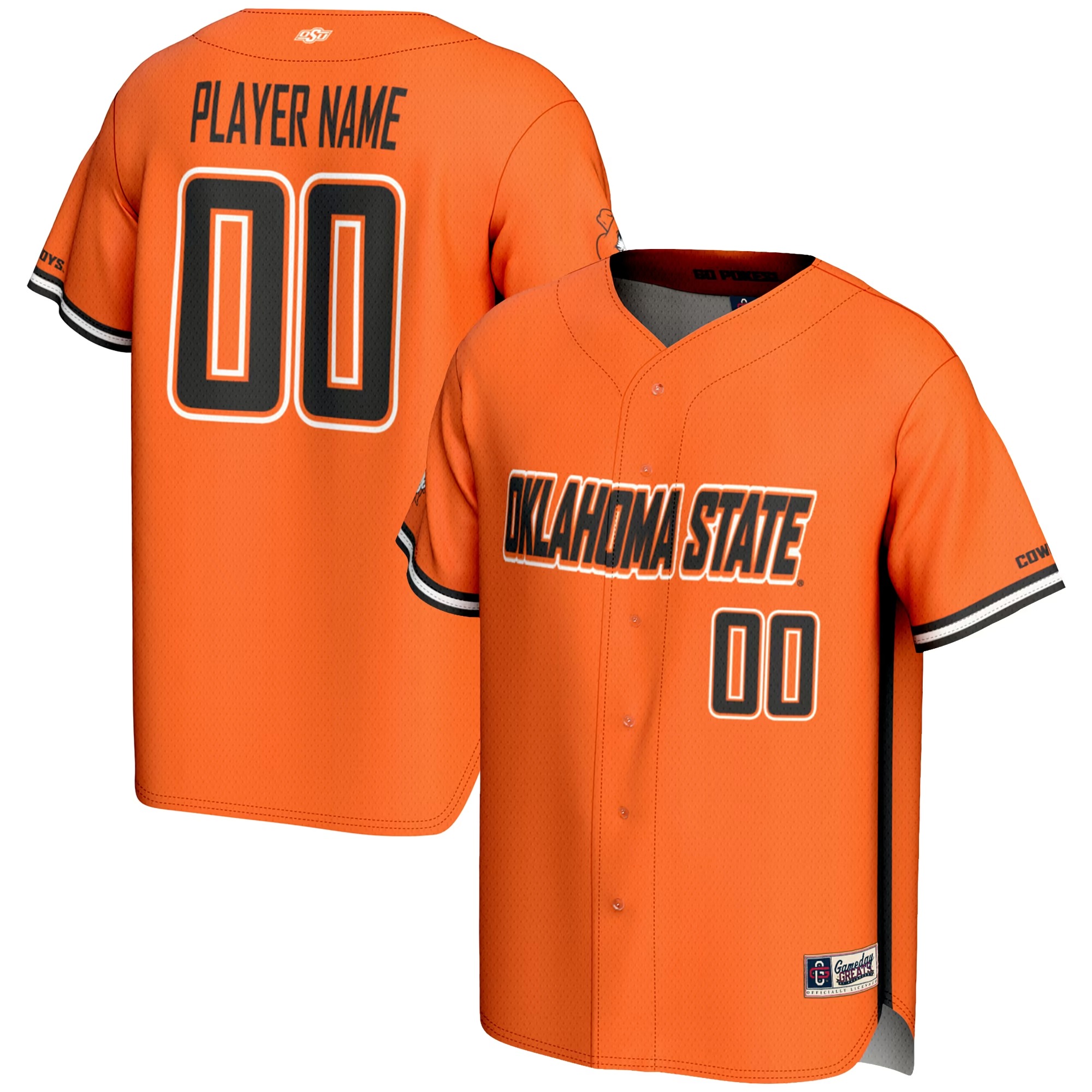 Hunk Wear - Oklahoma State Cowboys GameDay Greats NIL Pick-A-Player Lightweight Baseball Jersey - Orange